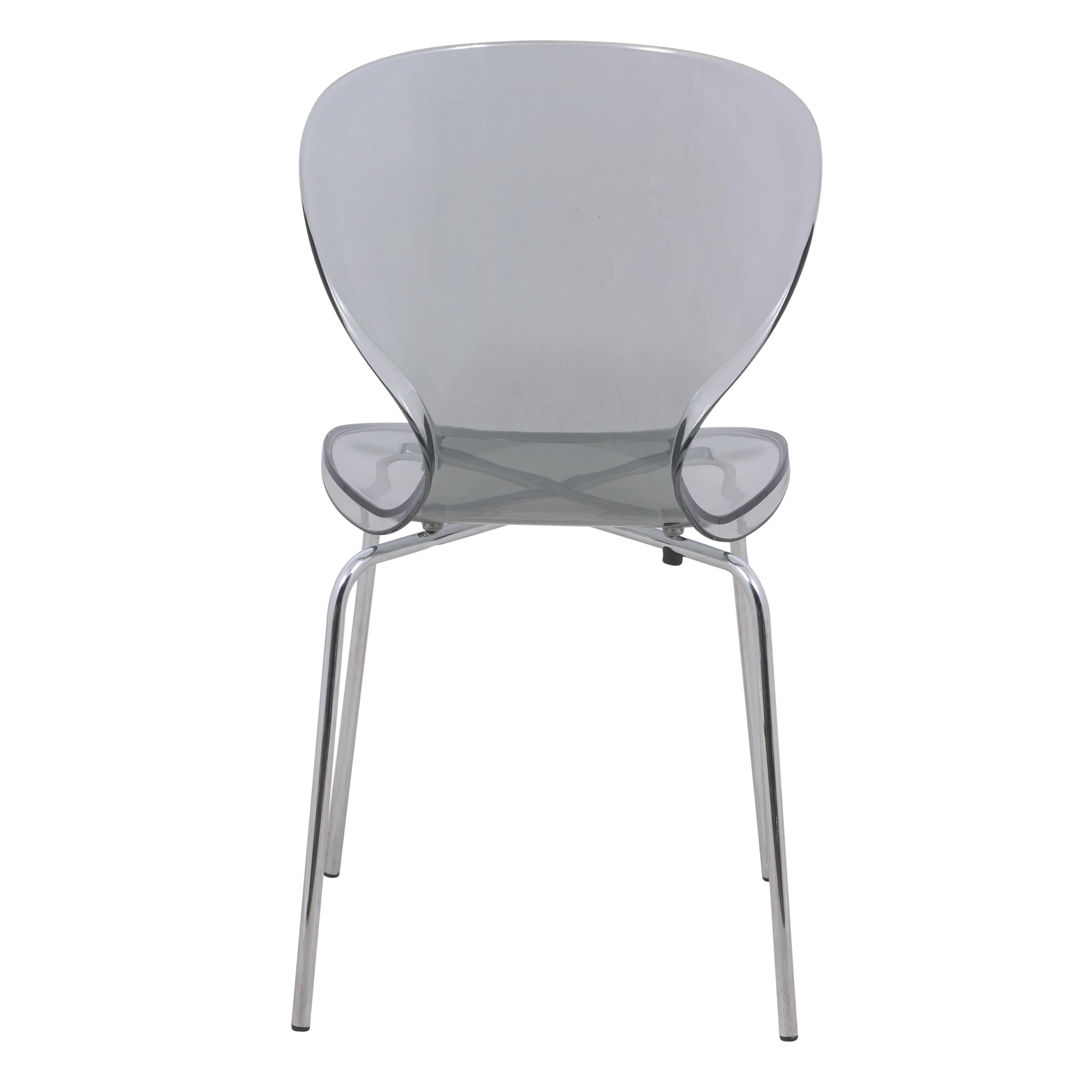 Modern Oyster Transparent Side Chair, Set of 2