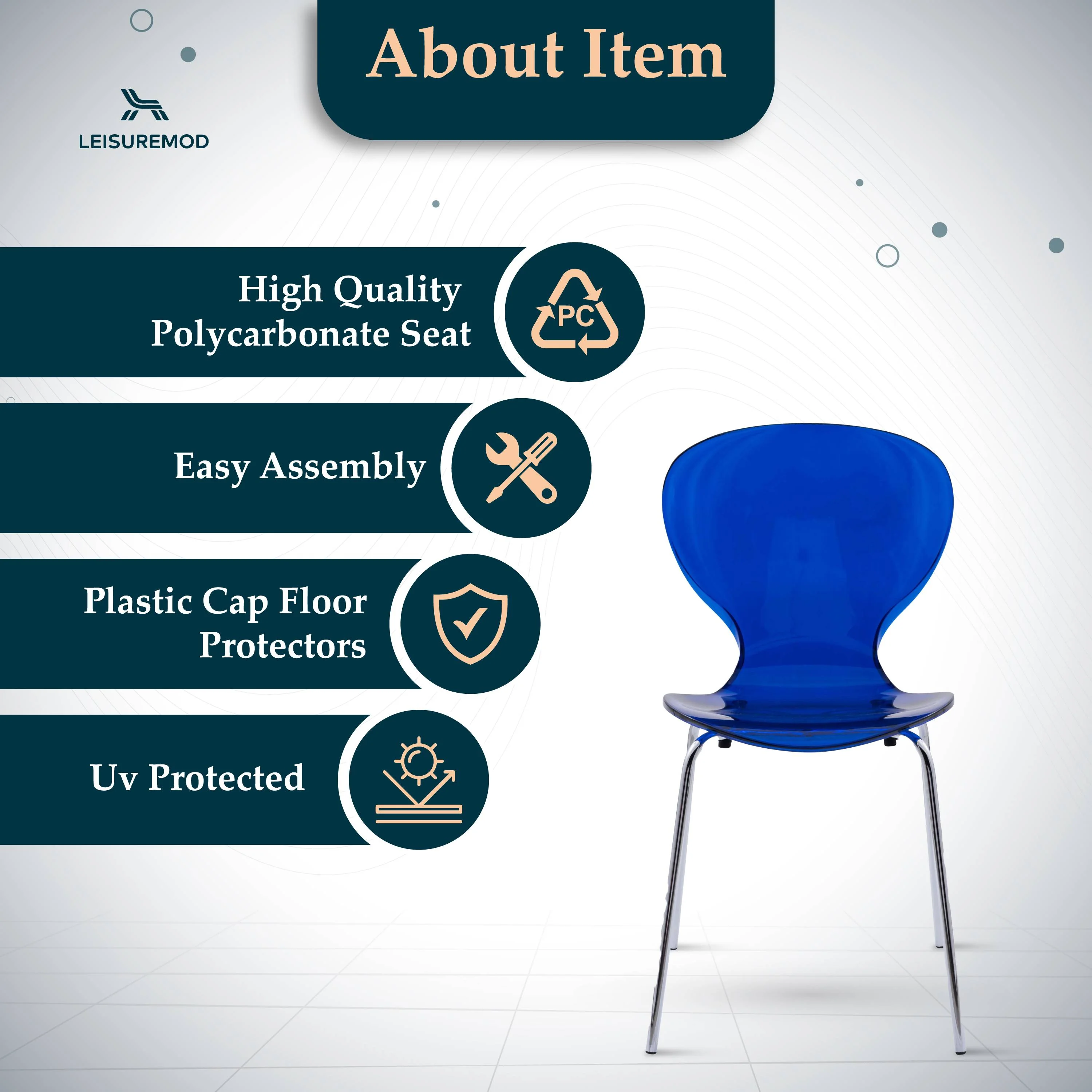 Modern Oyster Transparent Side Chair