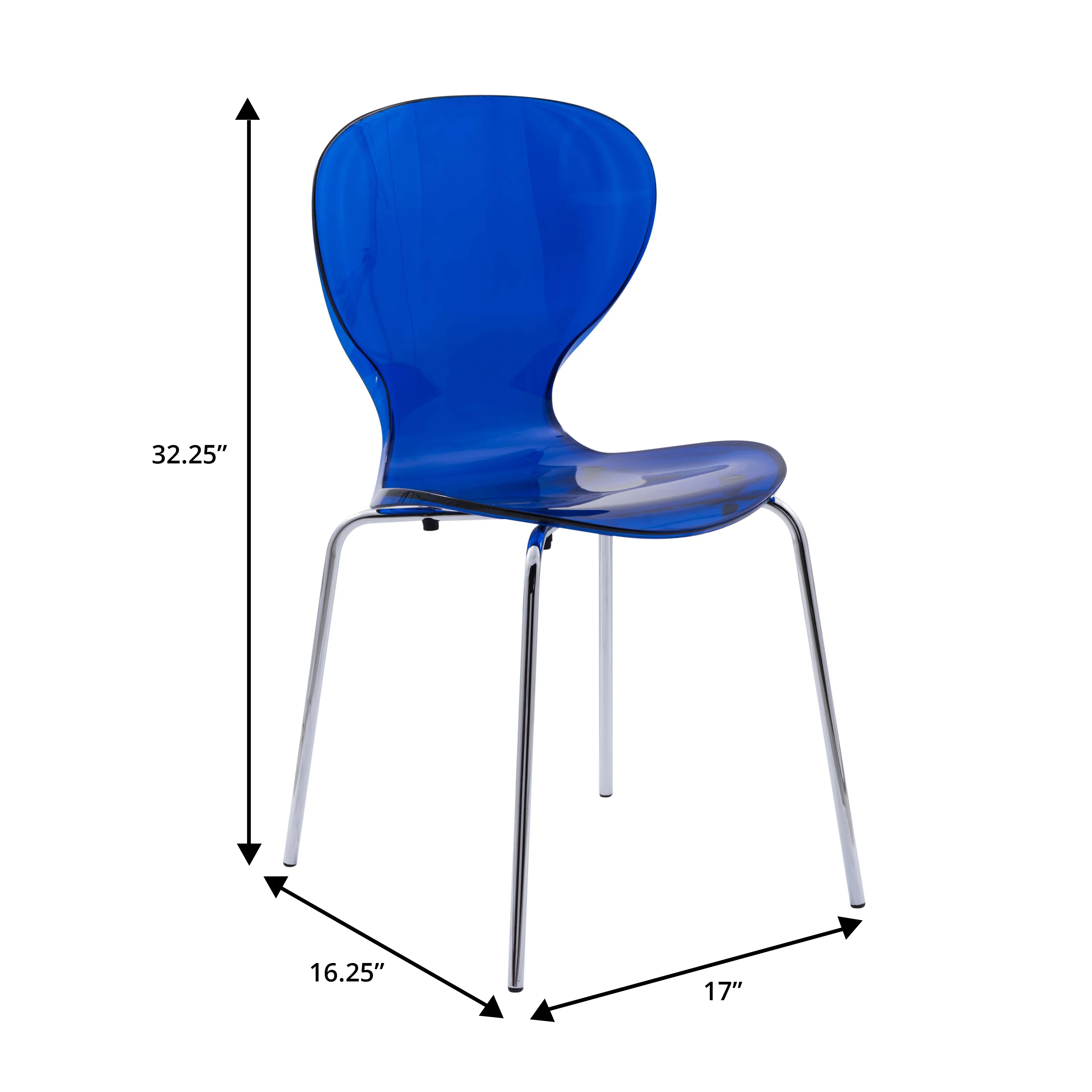 5-Piece Dining Set Round White MDF Dining Table and 4 Plastic Dining Chairs with Chrome Legs