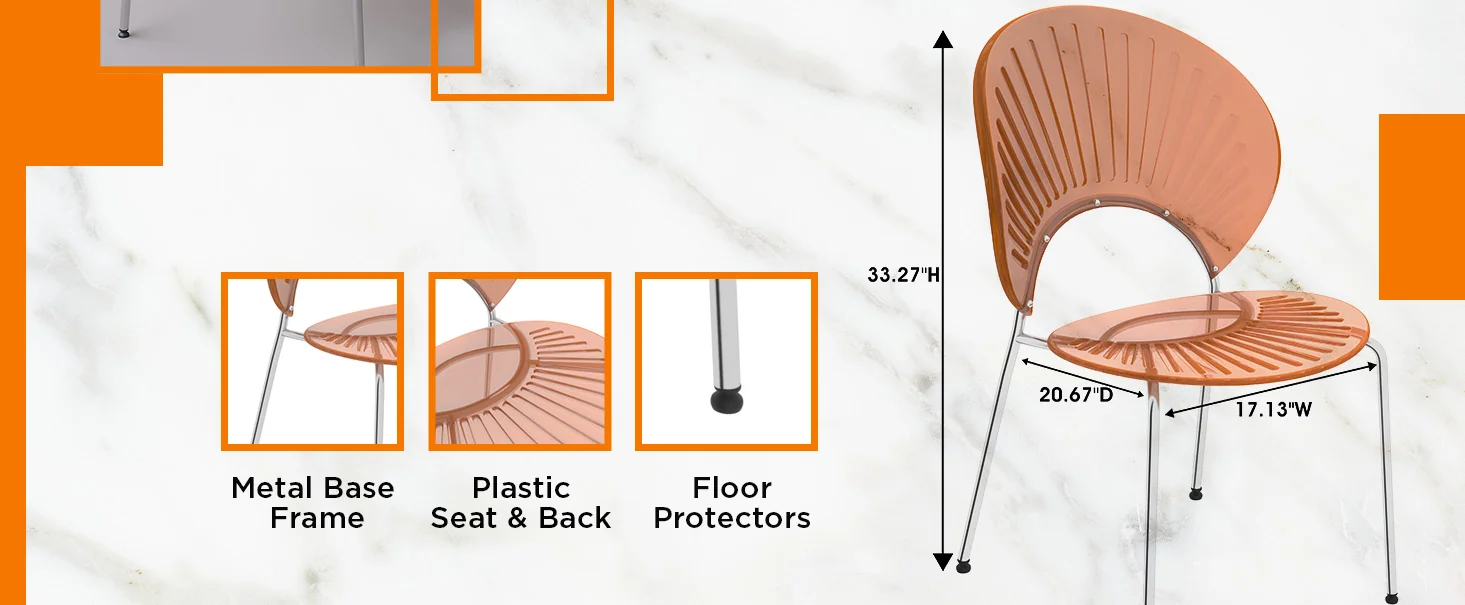 Opulent Series Modern Amber Dining Chair