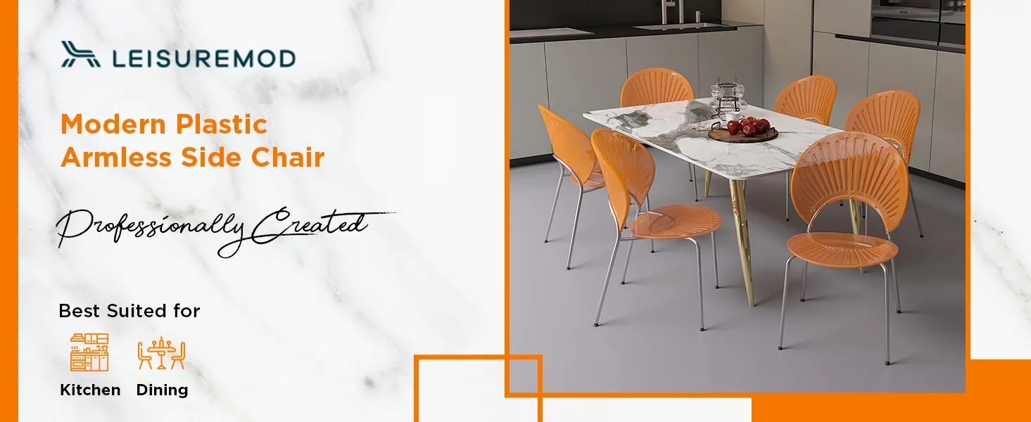 Opulent Series Modern Amber Dining Chair Set of 4