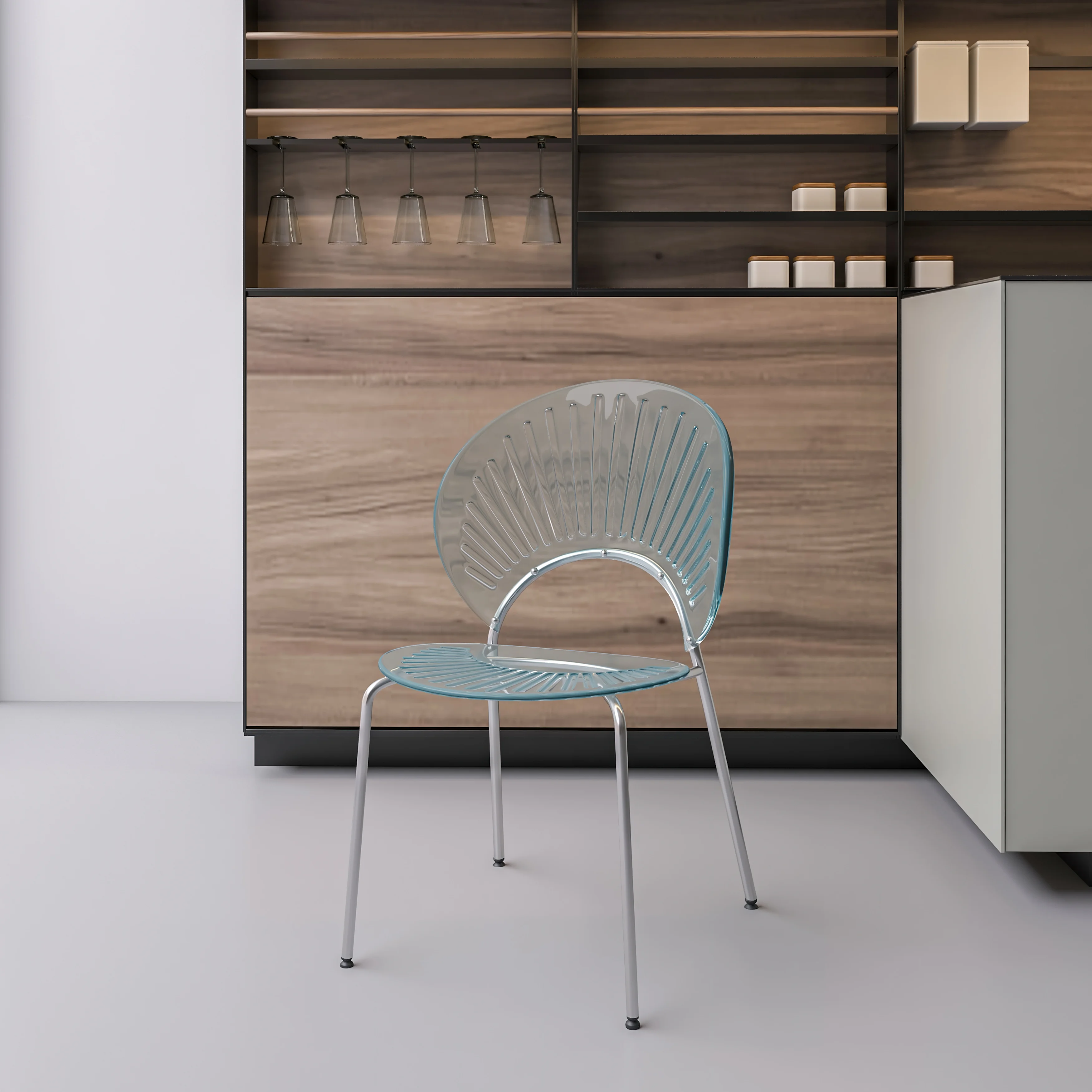 Opulent Series Modern Smoke Dining Chair Set of 2