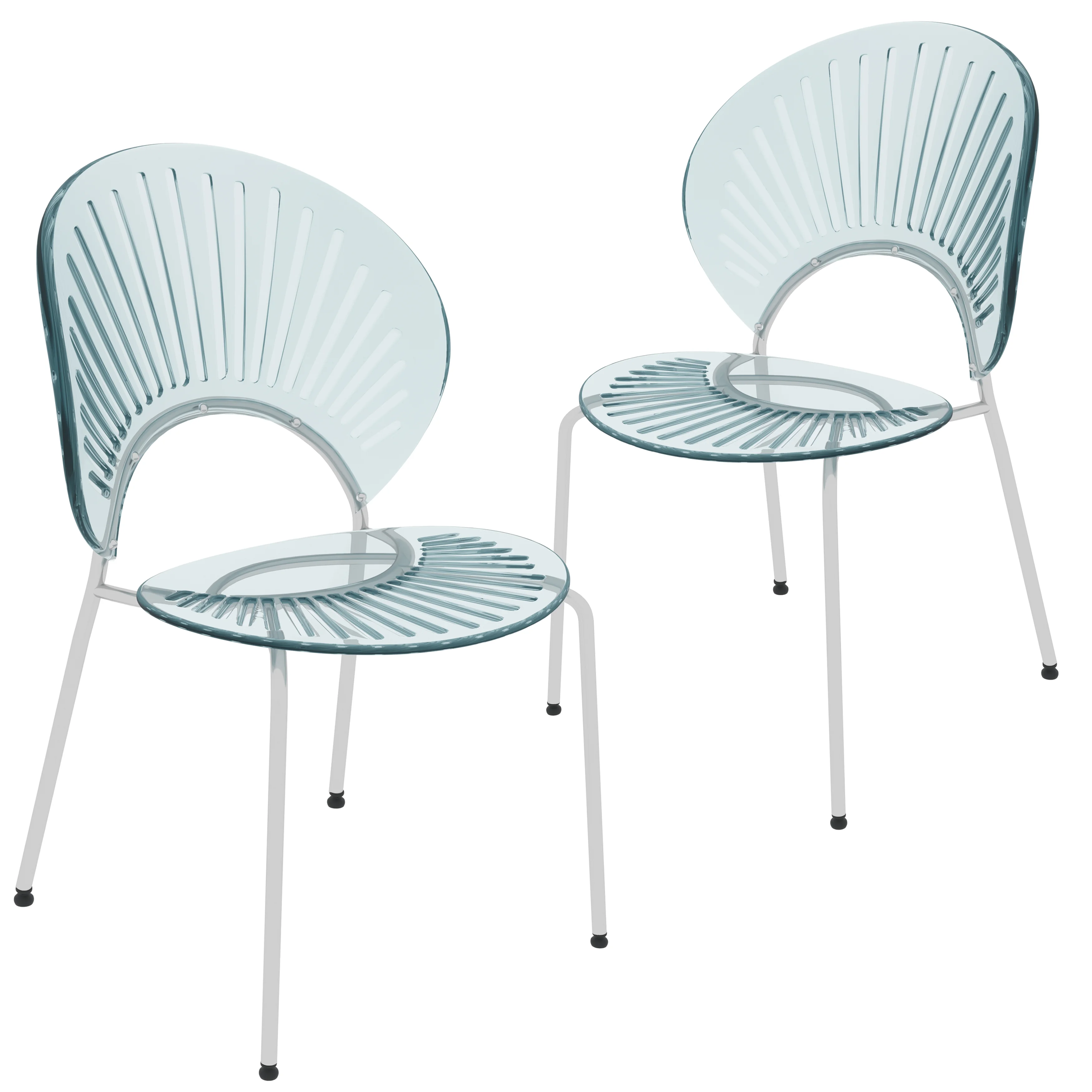 Opulent Series Modern Smoke Dining Chair Set of 2