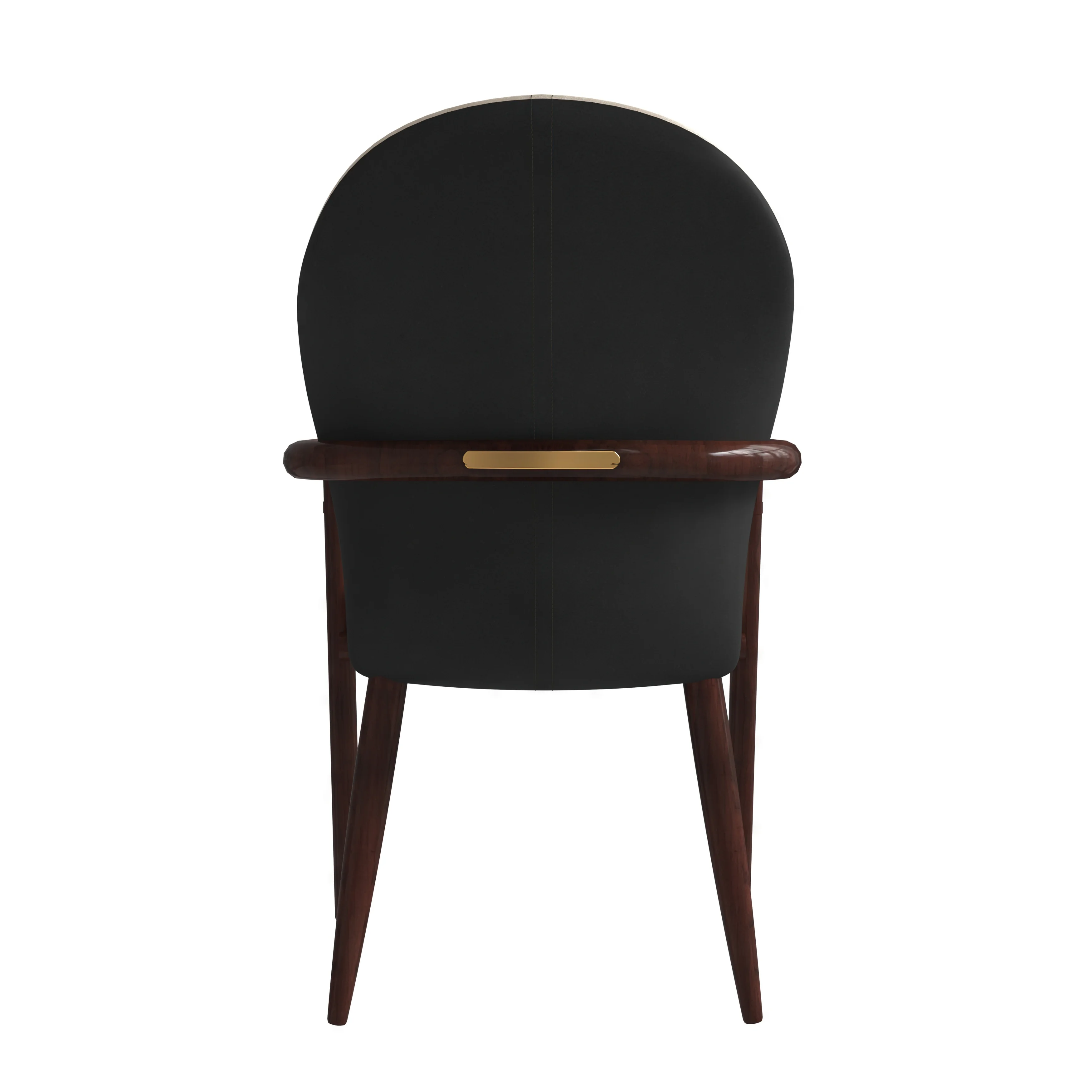 Opaline Series Elegant Wooden Dining Chair in Black Velvet and Toupe