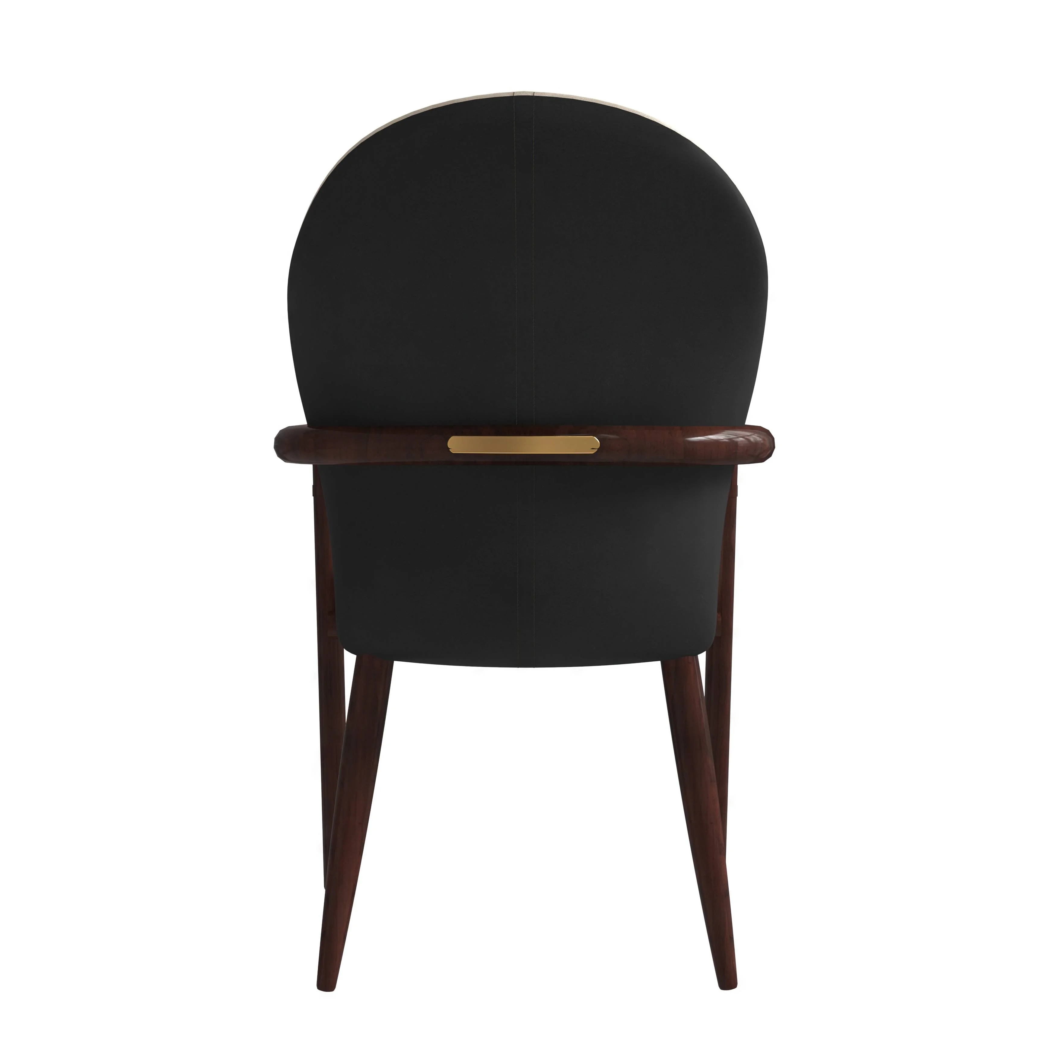 Opaline Series Elegant Wooden Dining Chair in Black Velvet and Toupe - Set of 2