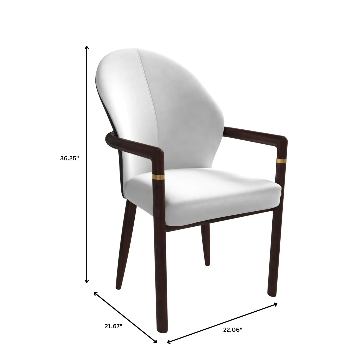 Opaline Series Elegant Wooden Dining Chair in Black Velvet and White