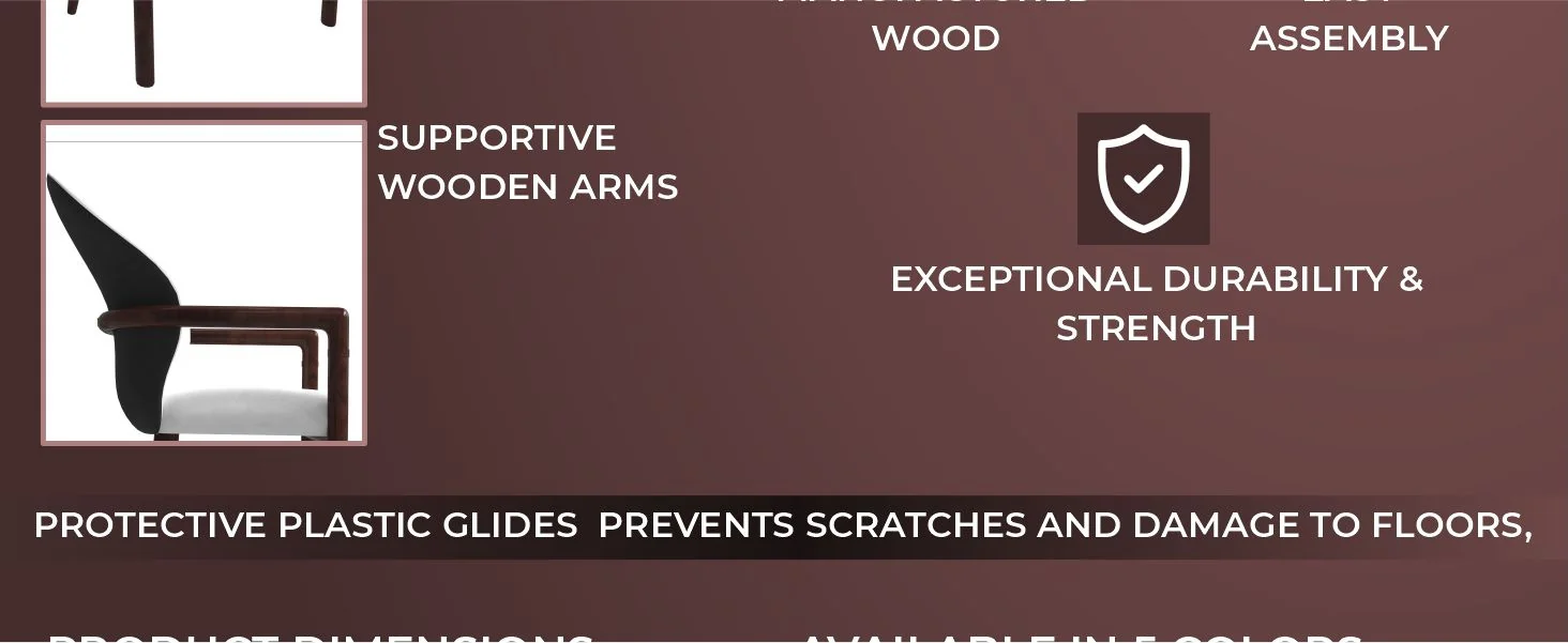 Opaline Series Elegant Wooden Dining Chair in Black Velvet and White