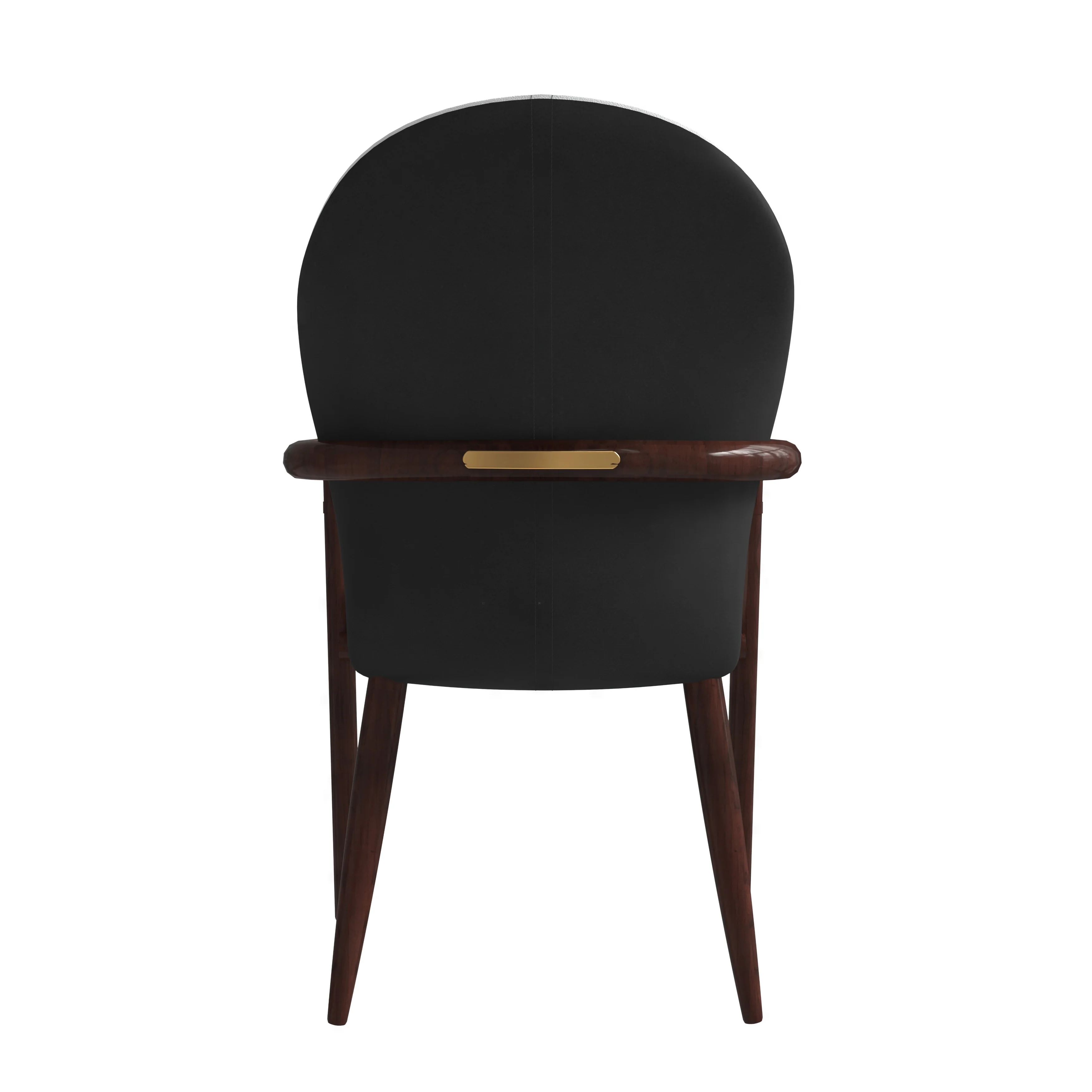 Opaline Series Elegant Wooden Dining Chair in Black Velvet and White