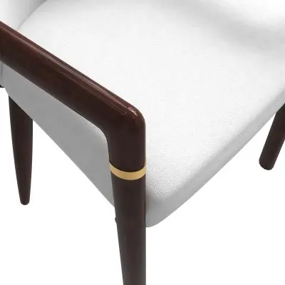 Opaline Series Elegant Wooden Dining Chair in Black Velvet and White