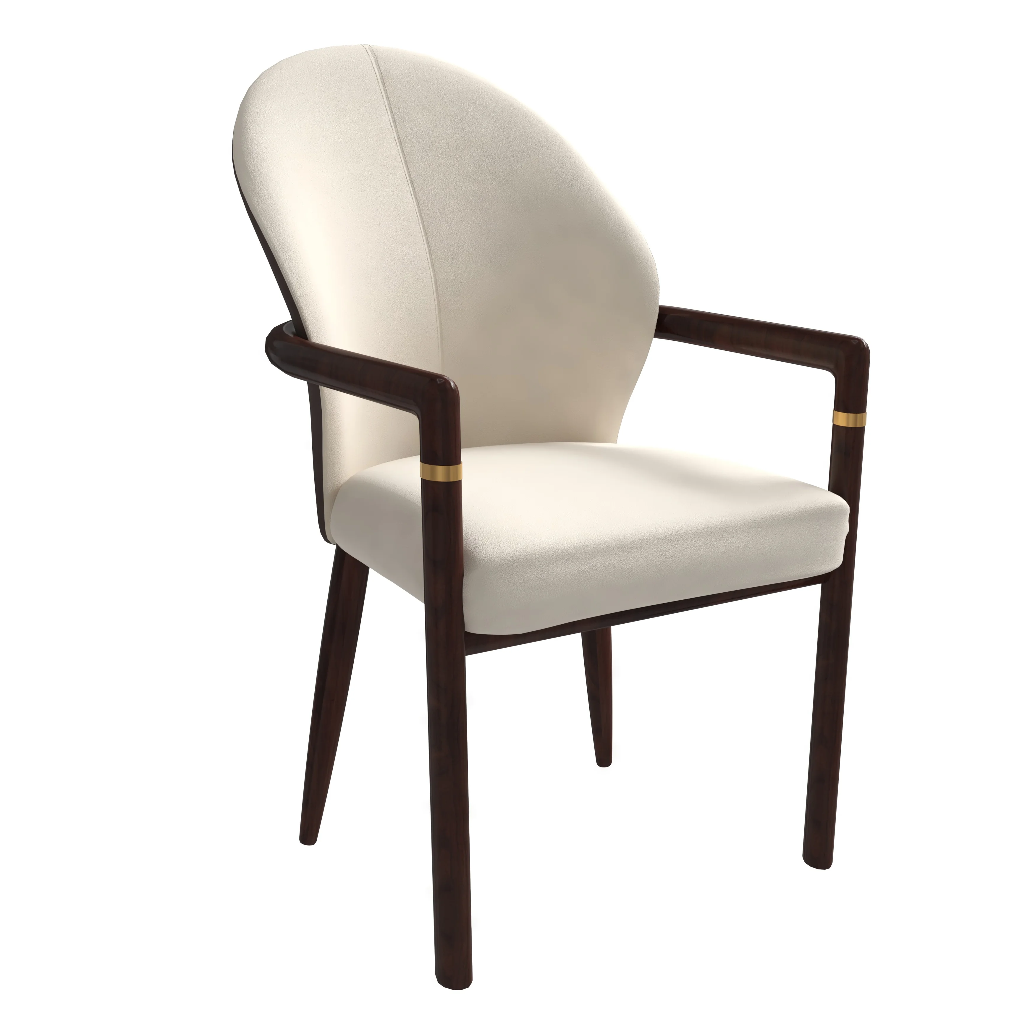 Opaline Series Elegant Wooden Dining Chair in Brown/Cream