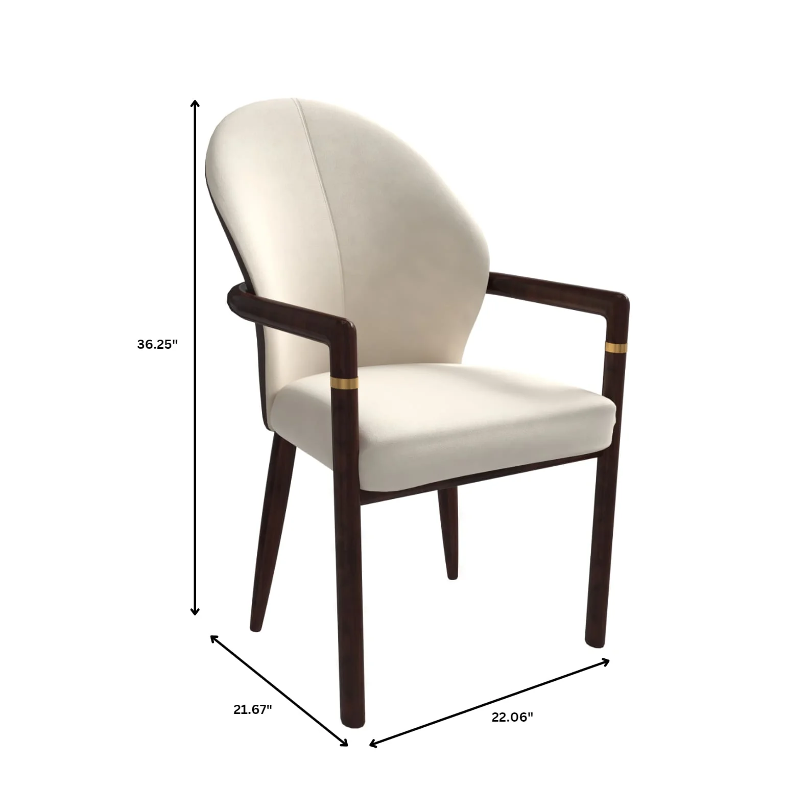 Opaline Series Elegant Wooden Dining Chair in Brown/Cream - Set of 4
