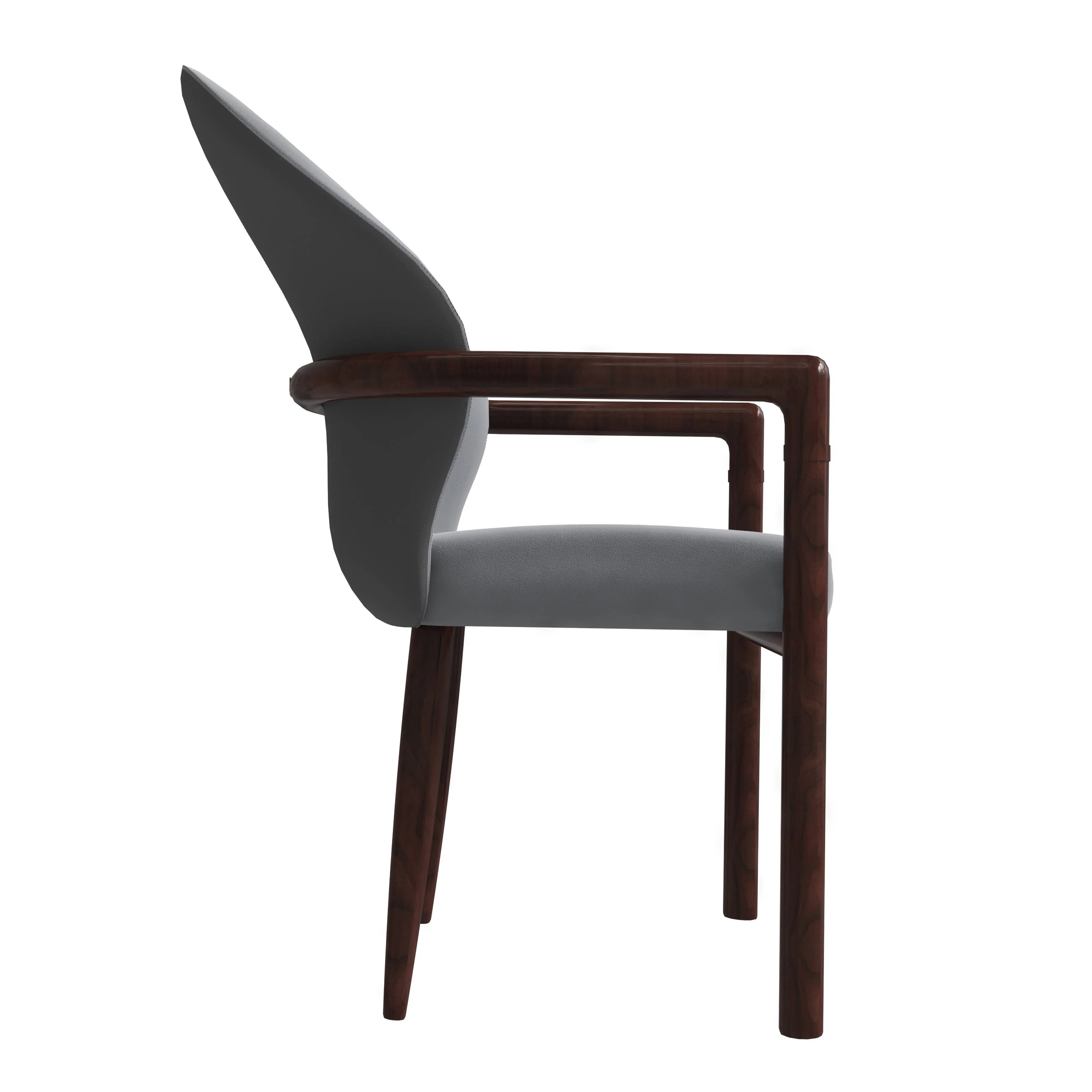 Opaline Series Elegant Wooden Dining Chair in Two-Tone Grey - Set of 2