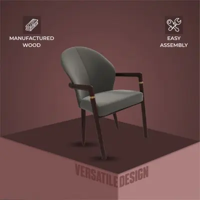 Opaline Series Elegant Wooden Dining Chair in Two-Tone Kahki