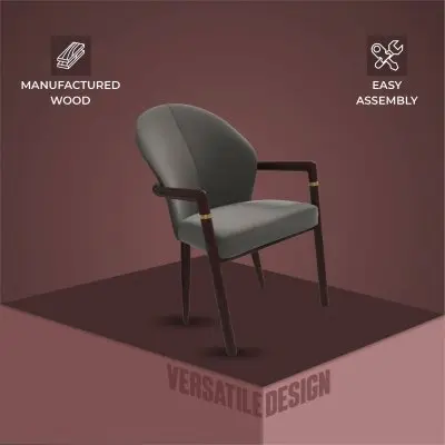 Opaline Series Elegant Wooden Dining Chair in Two-Tone Kahki - Set of 2