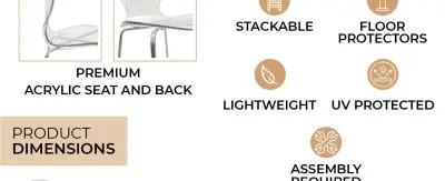 Oyster Acrylic Barstool with Steel Frame in Chrome Finish in Clear