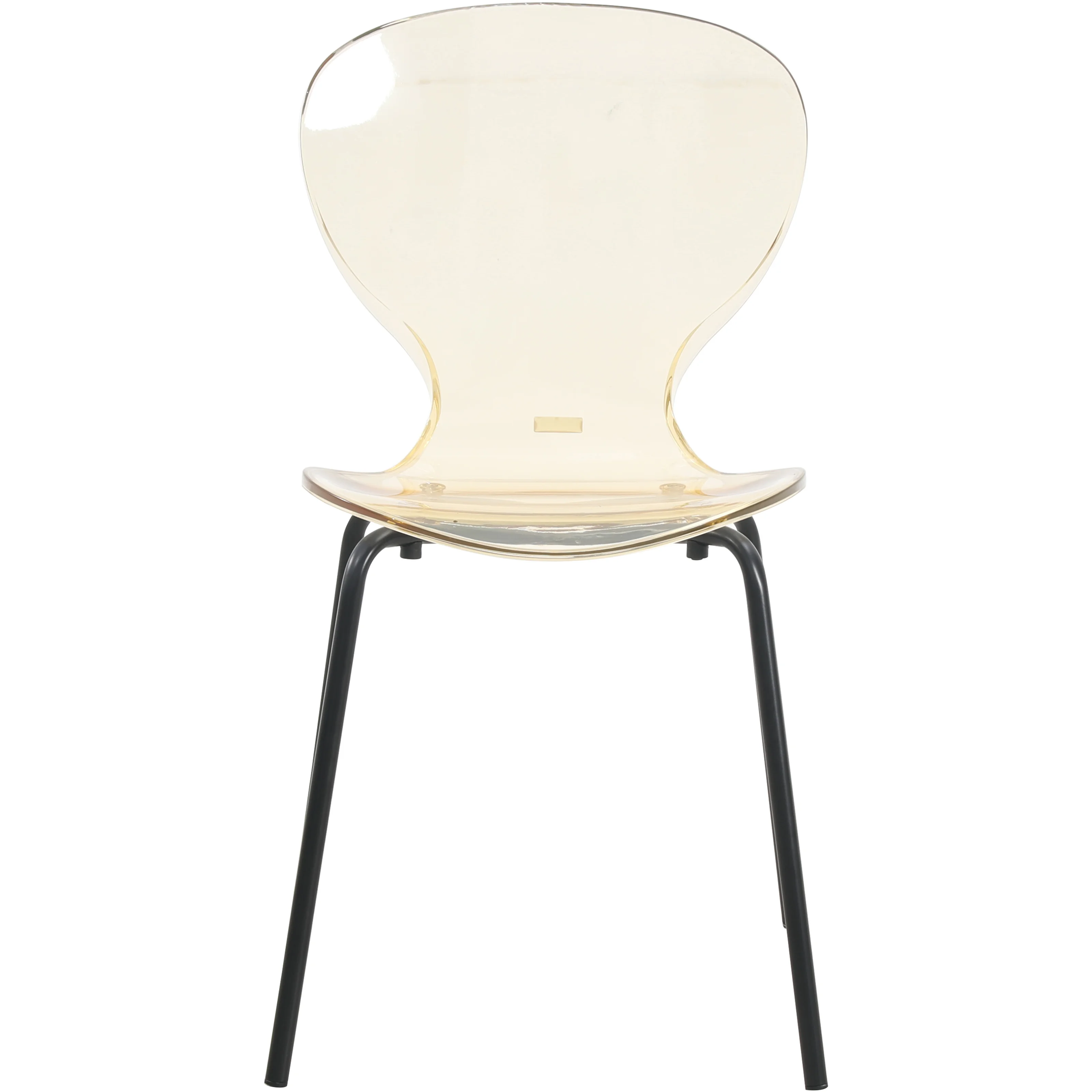 Modern Oyster Transparent Side Chair in Black Base set of 2