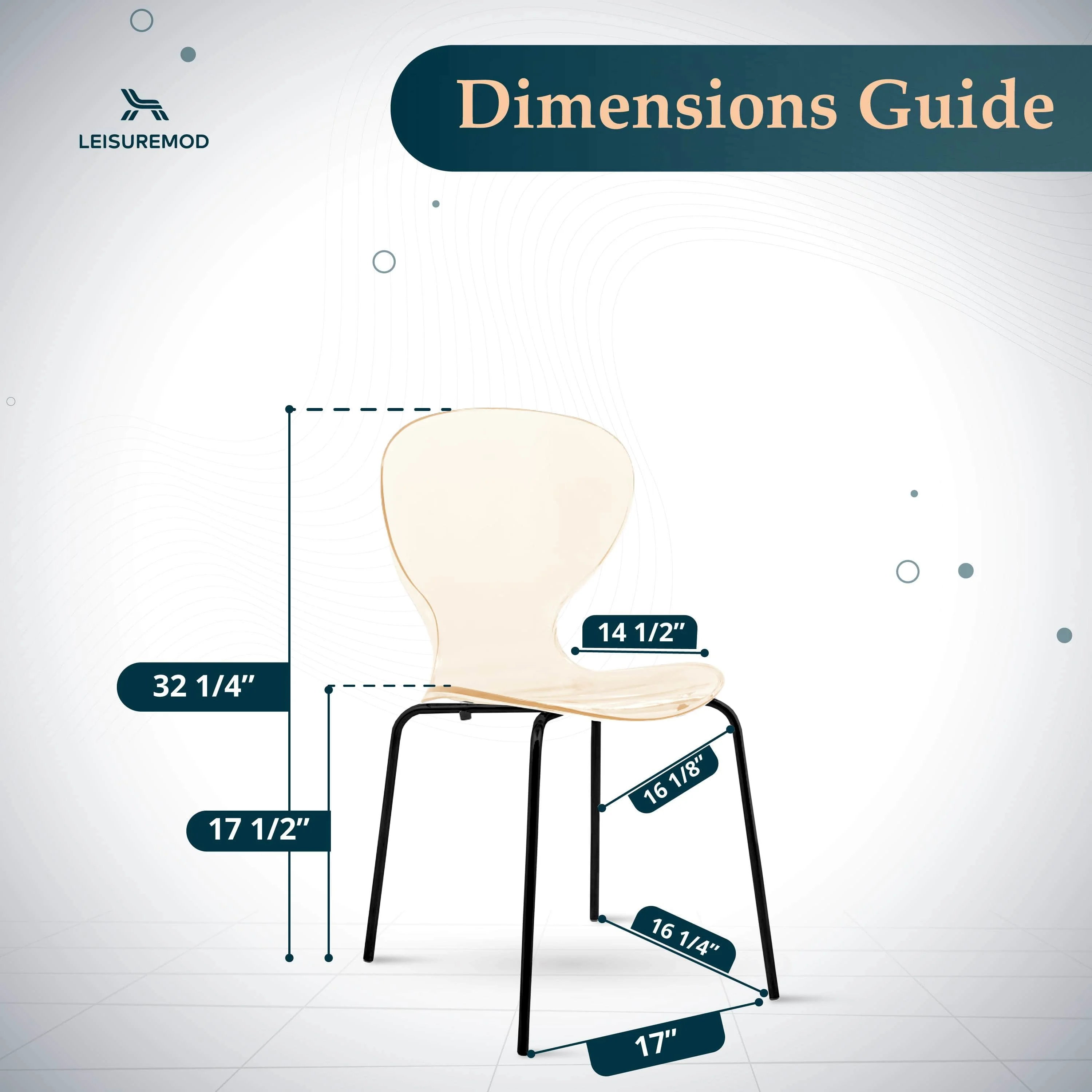 Modern Oyster Transparent Side Chair in Black Base set of 4