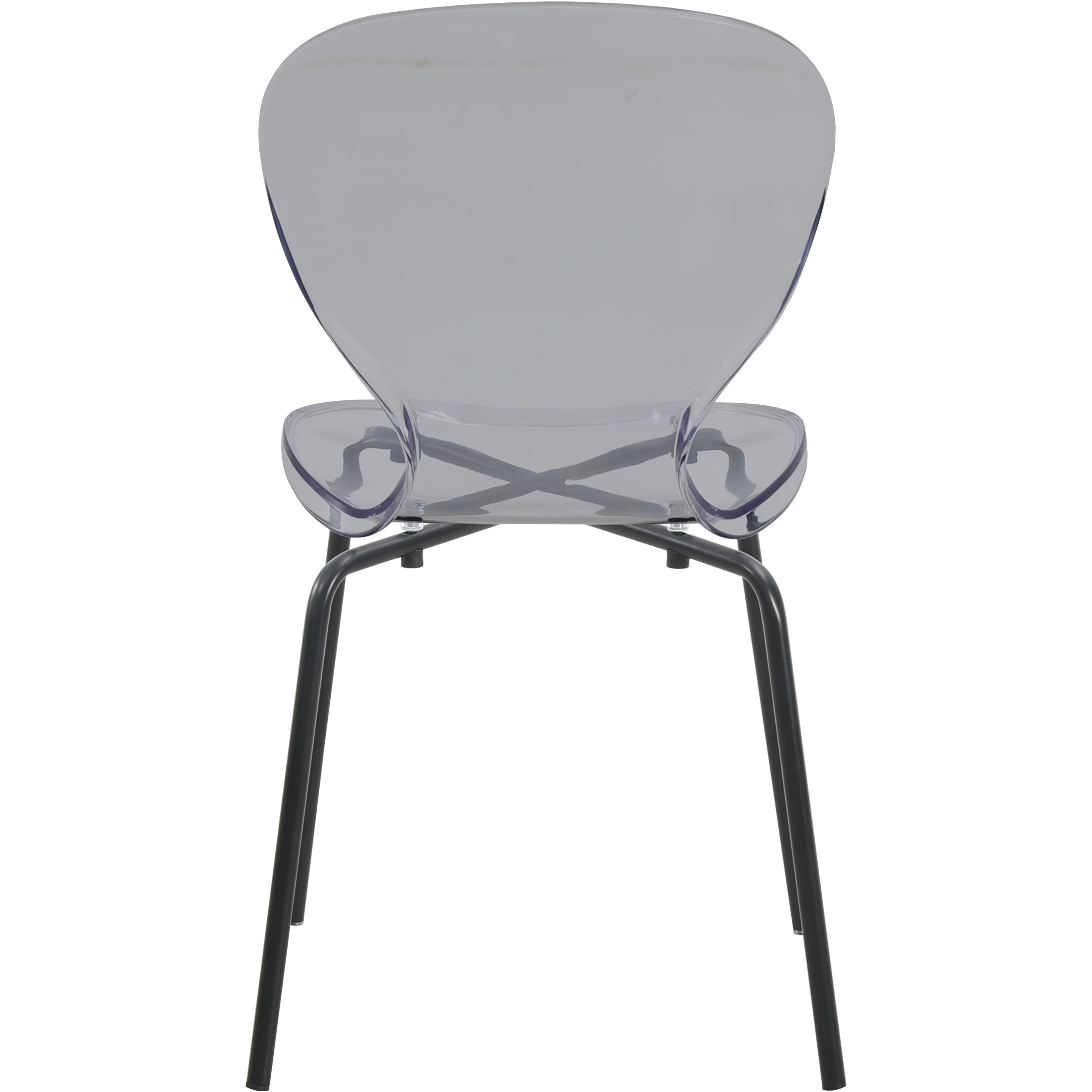 Modern Oyster Transparent Side Chair in Black Base set of 4