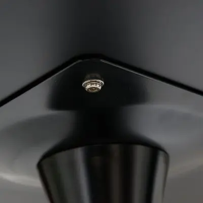 5-Piece Dining Set Round Black MDF Dining Table and 4 Plastic Dining Chairs with Black Base