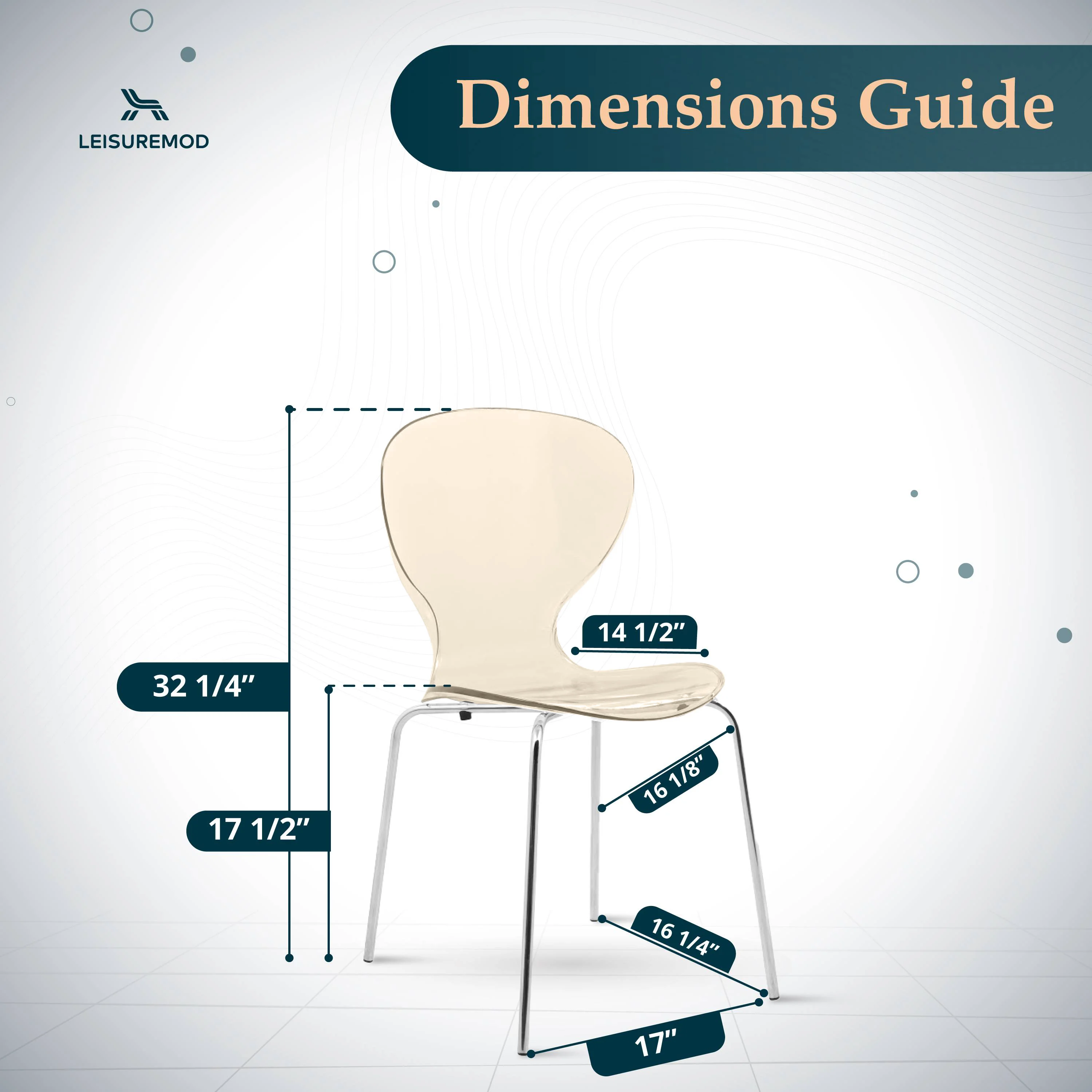Modern Oyster Transparent Side Chair Set of 2
