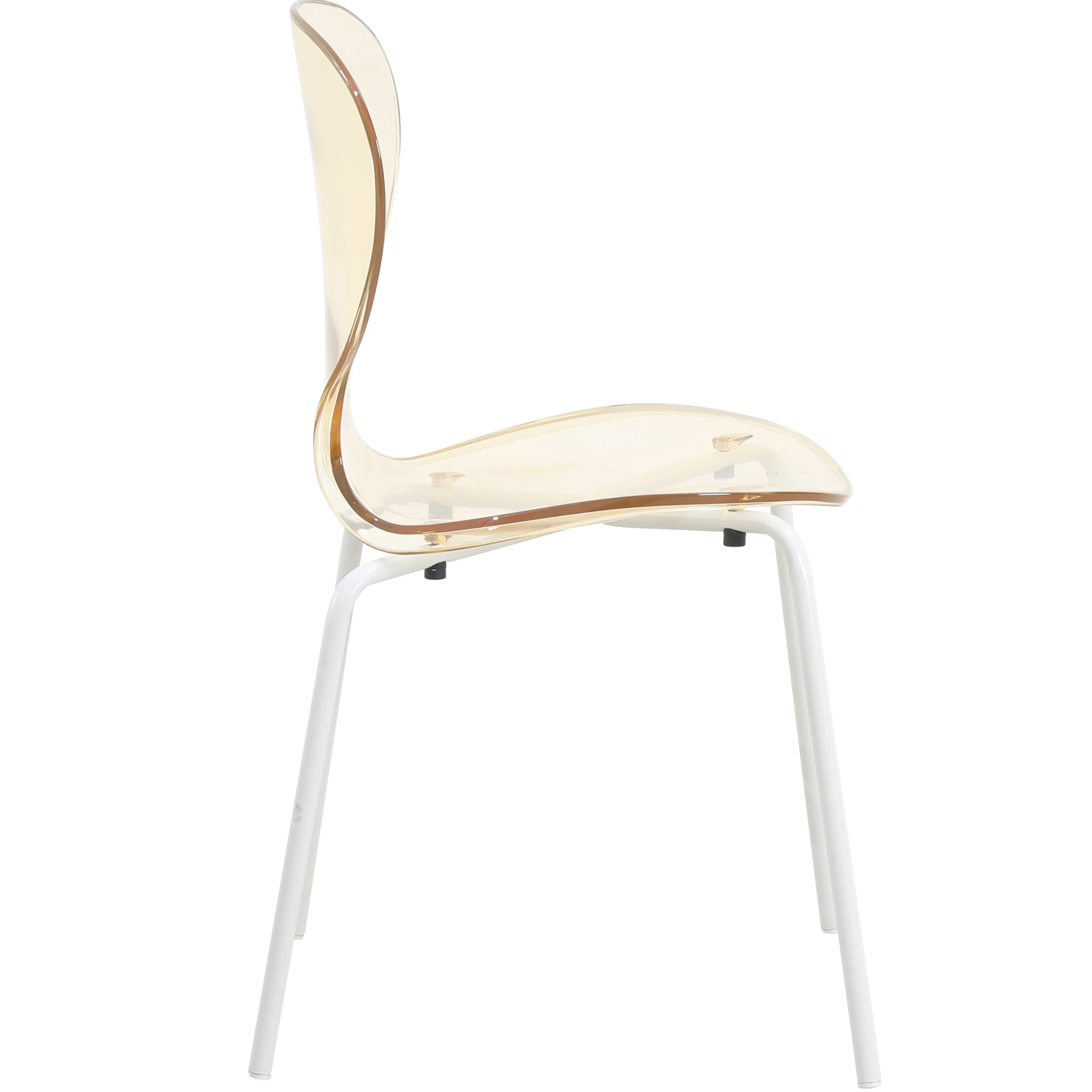 Modern Oyster Transparent Side Chair in White Base