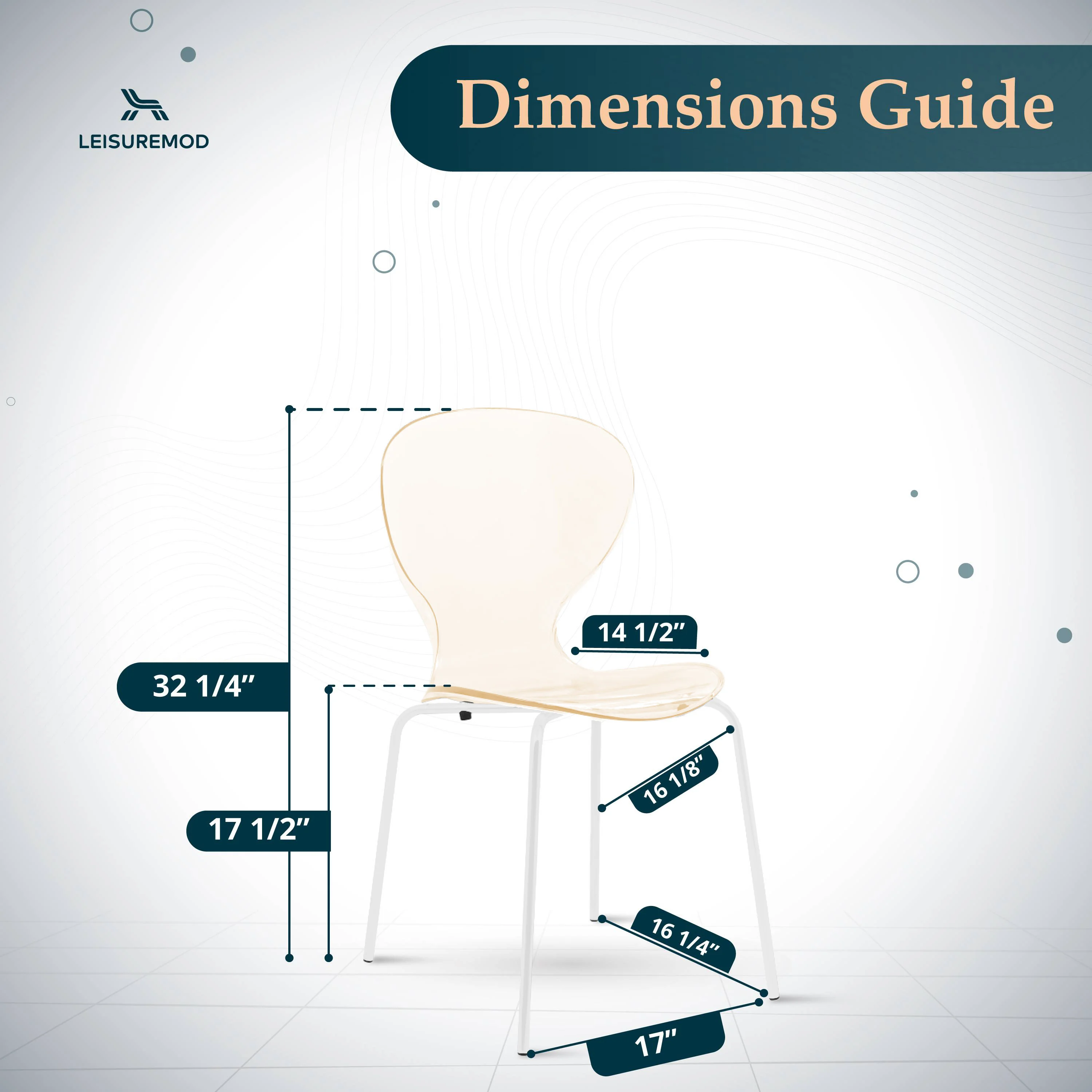 Modern Oyster Transparent Side Chair in White Base Set of 4