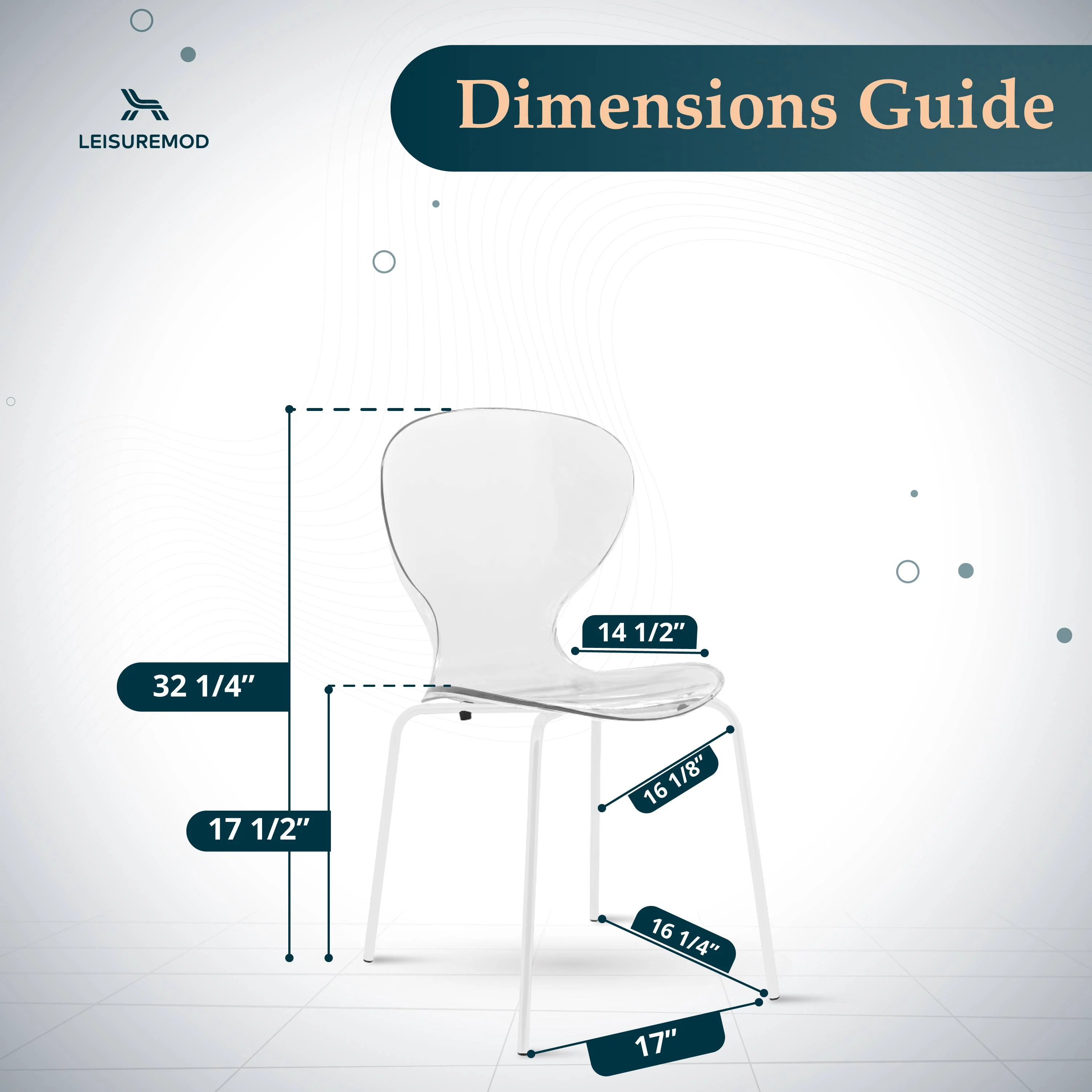 Modern Oyster Transparent Side Chair in White Base