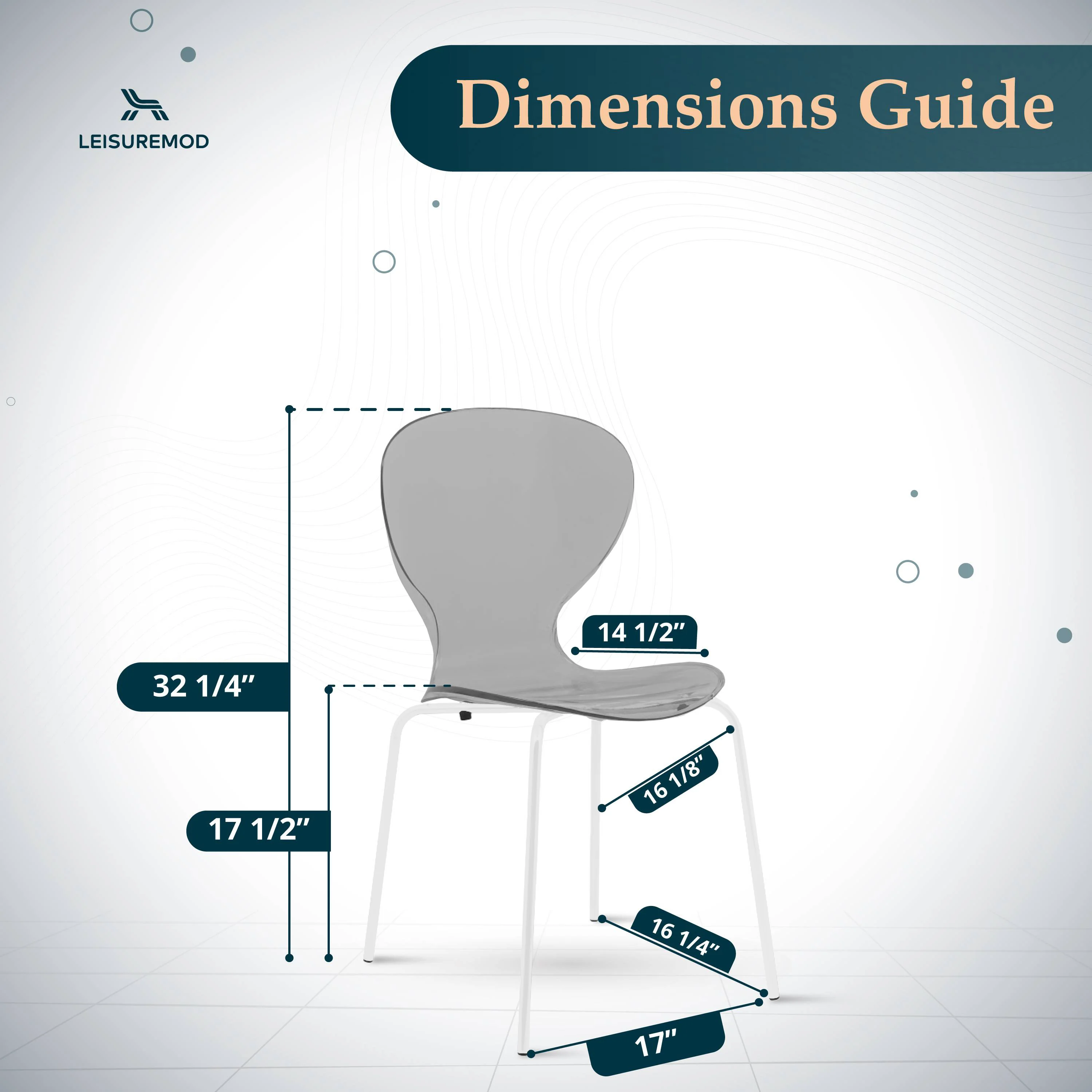 Modern Oyster Transparent Side Chair in White Base Set of 4