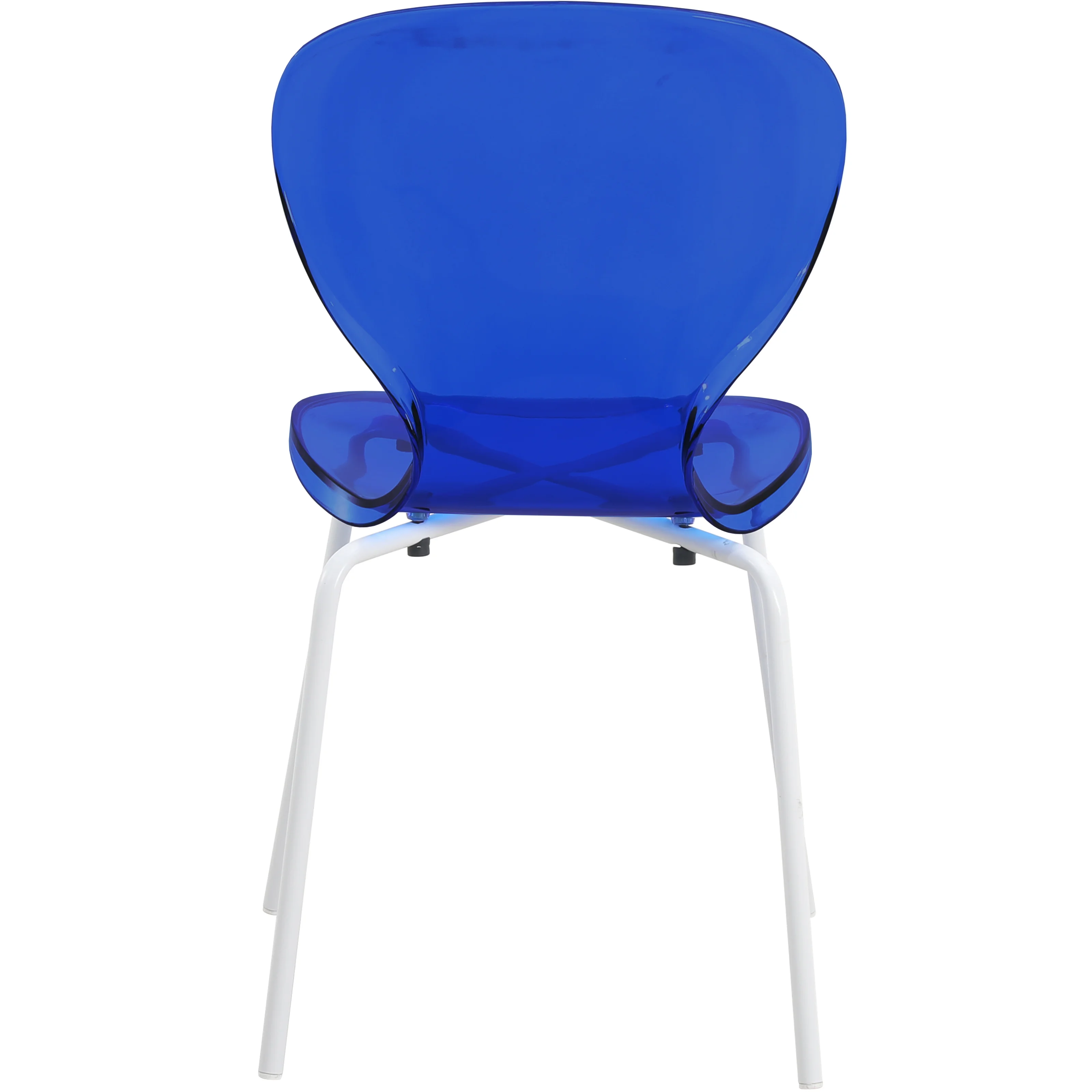 Modern Oyster Transparent Side Chair in White Base