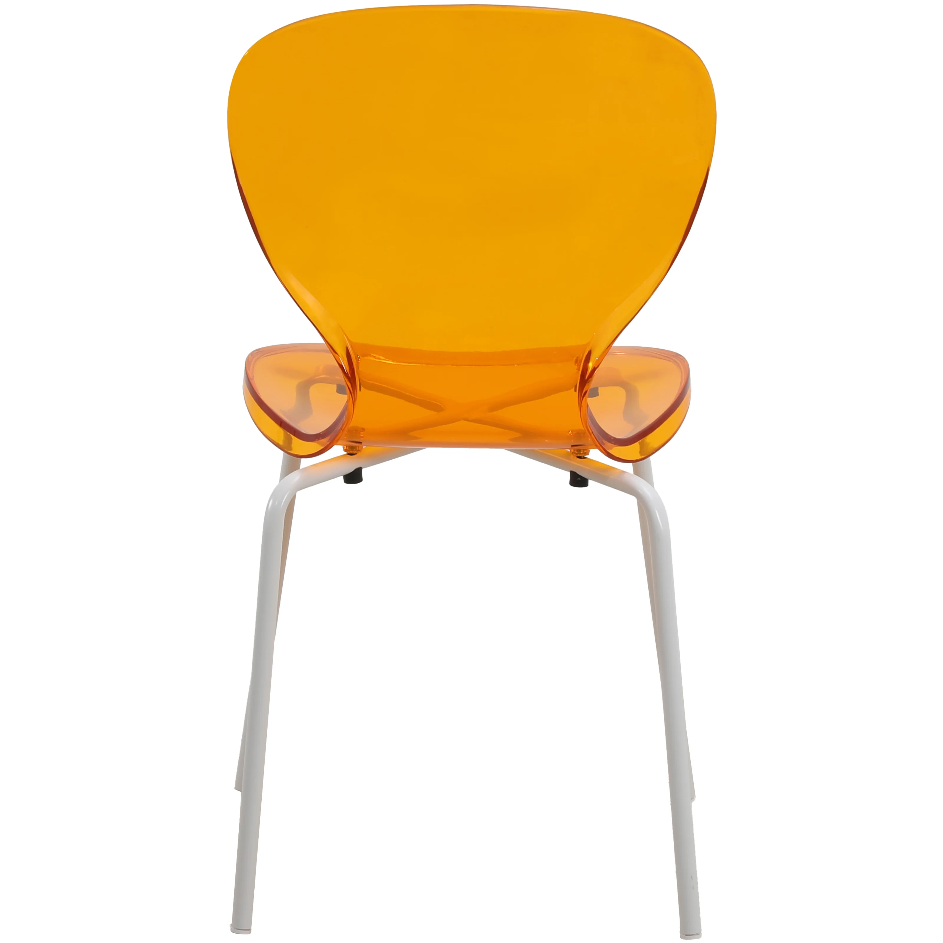 Modern Oyster Transparent Side Chair in White Base