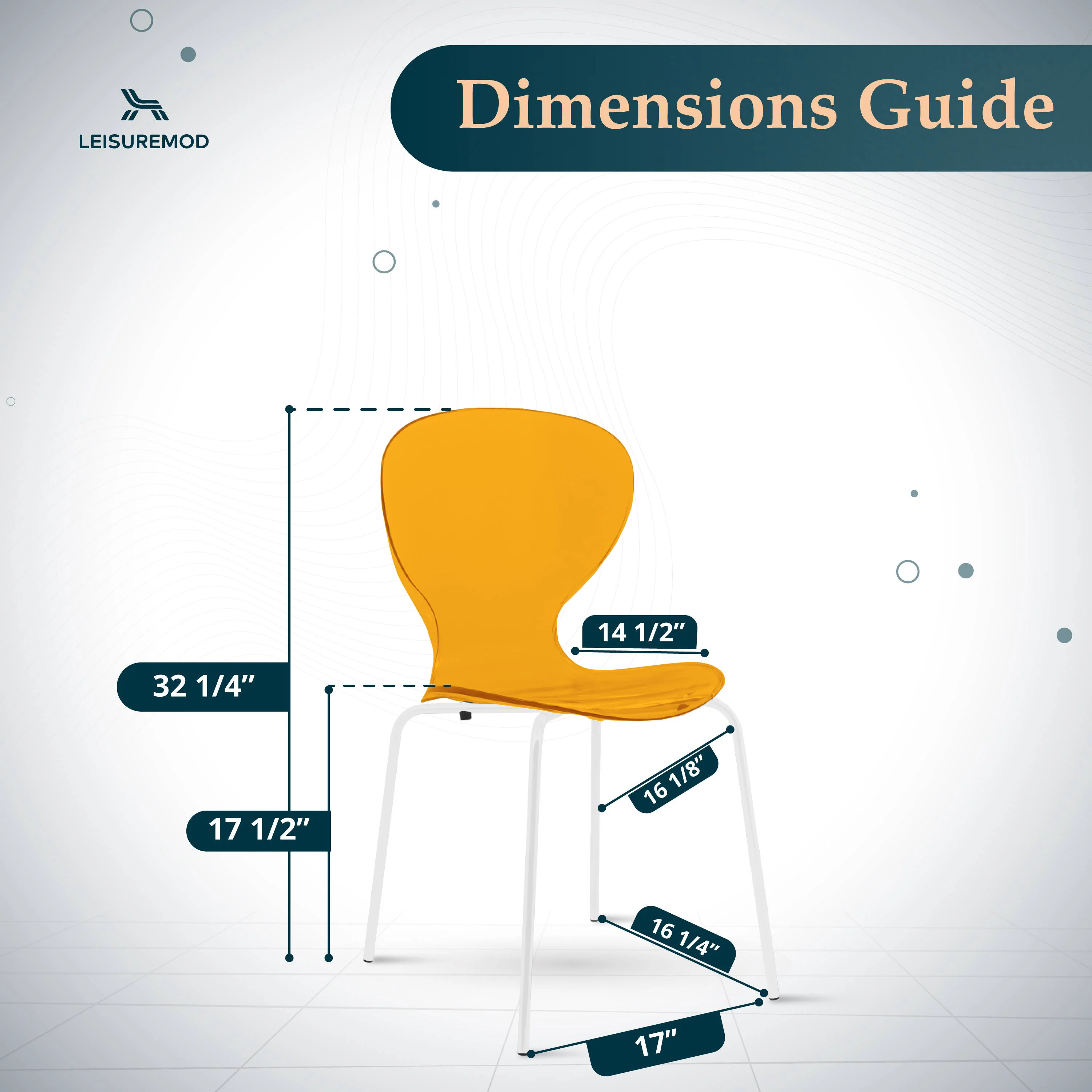 Modern Oyster Transparent Side Chair in White Base Set of 2