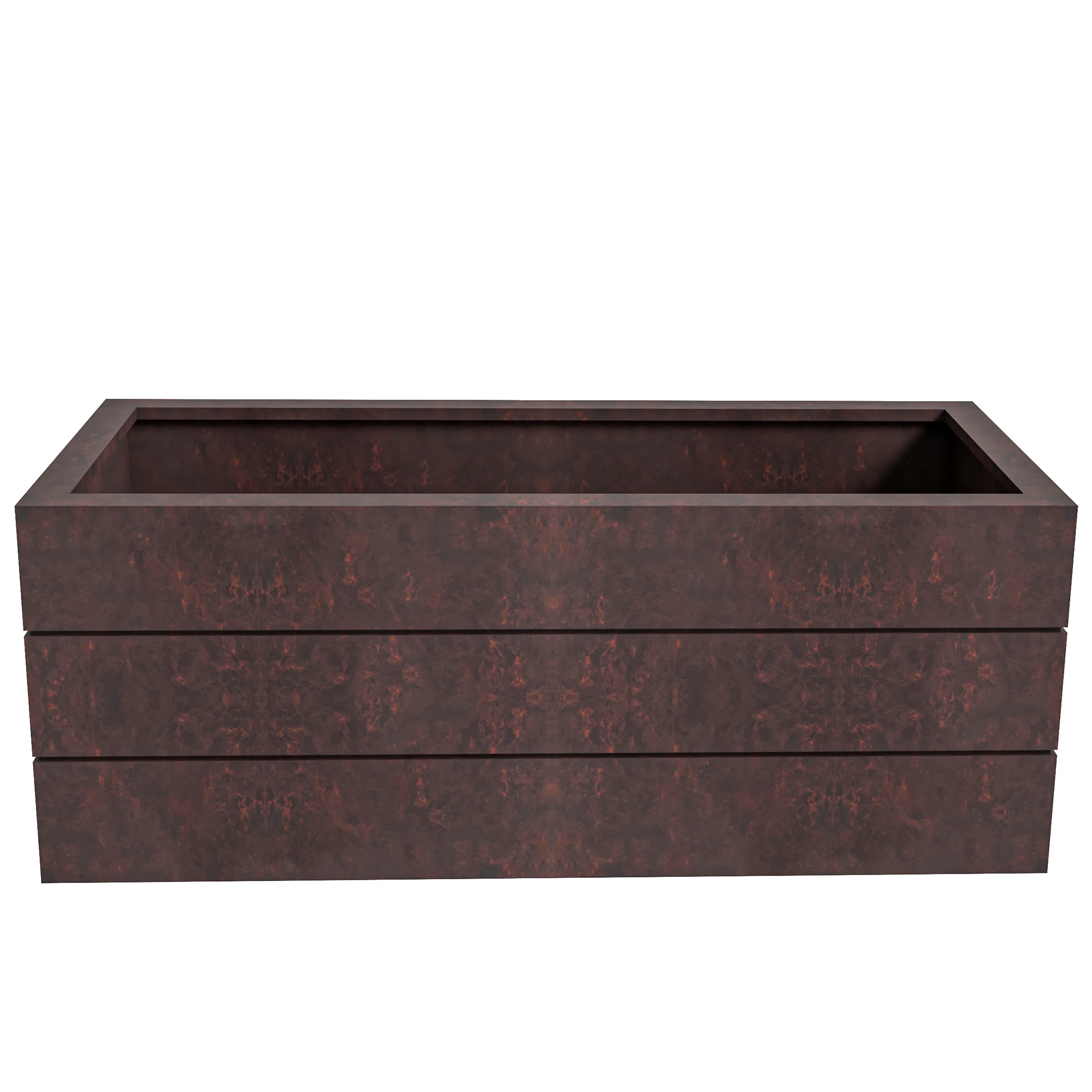 Oasis Series Rectangle Poly Stone Planter in Brown 15.7" x 13.8"   35.8 Long