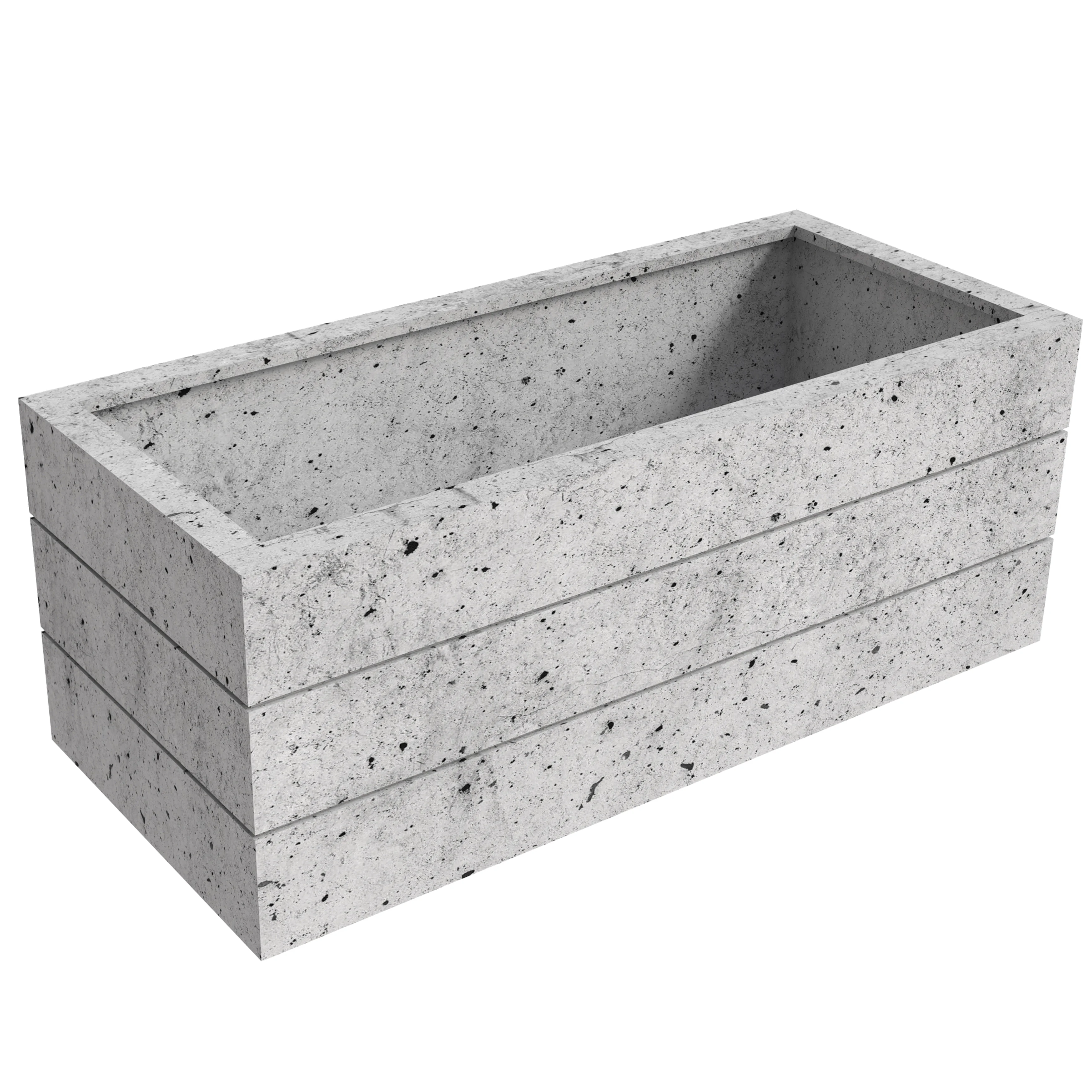 Oasis Series Rectangle Poly Stone Planter in White 15.7" x 13.8"   35.8 Long