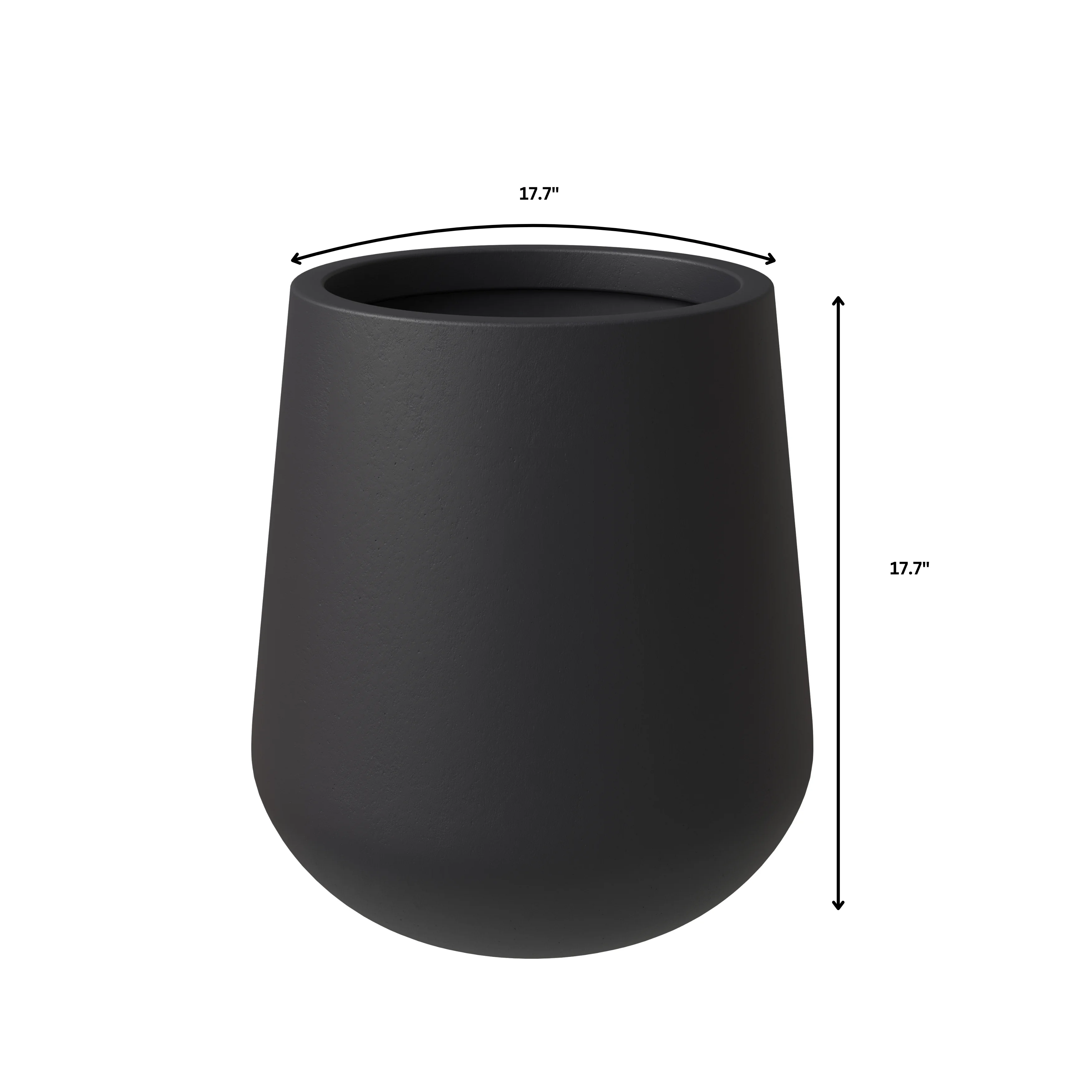 Orchid Seires Poly Stone Planter in Black 17.7 Dia 17.7 High