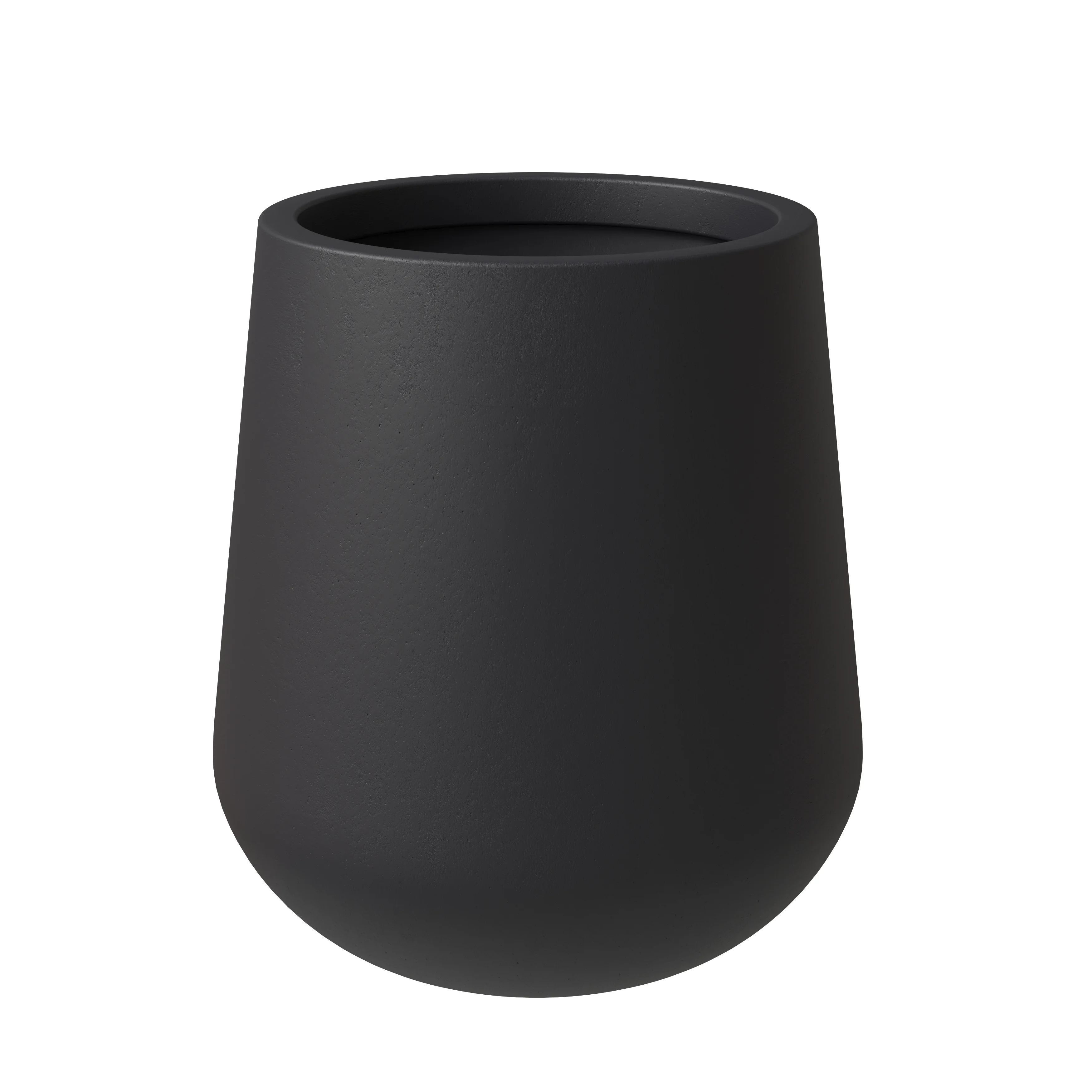 Orchid Seires Poly Stone Planter in Black 27.6 Dia 27.6 High