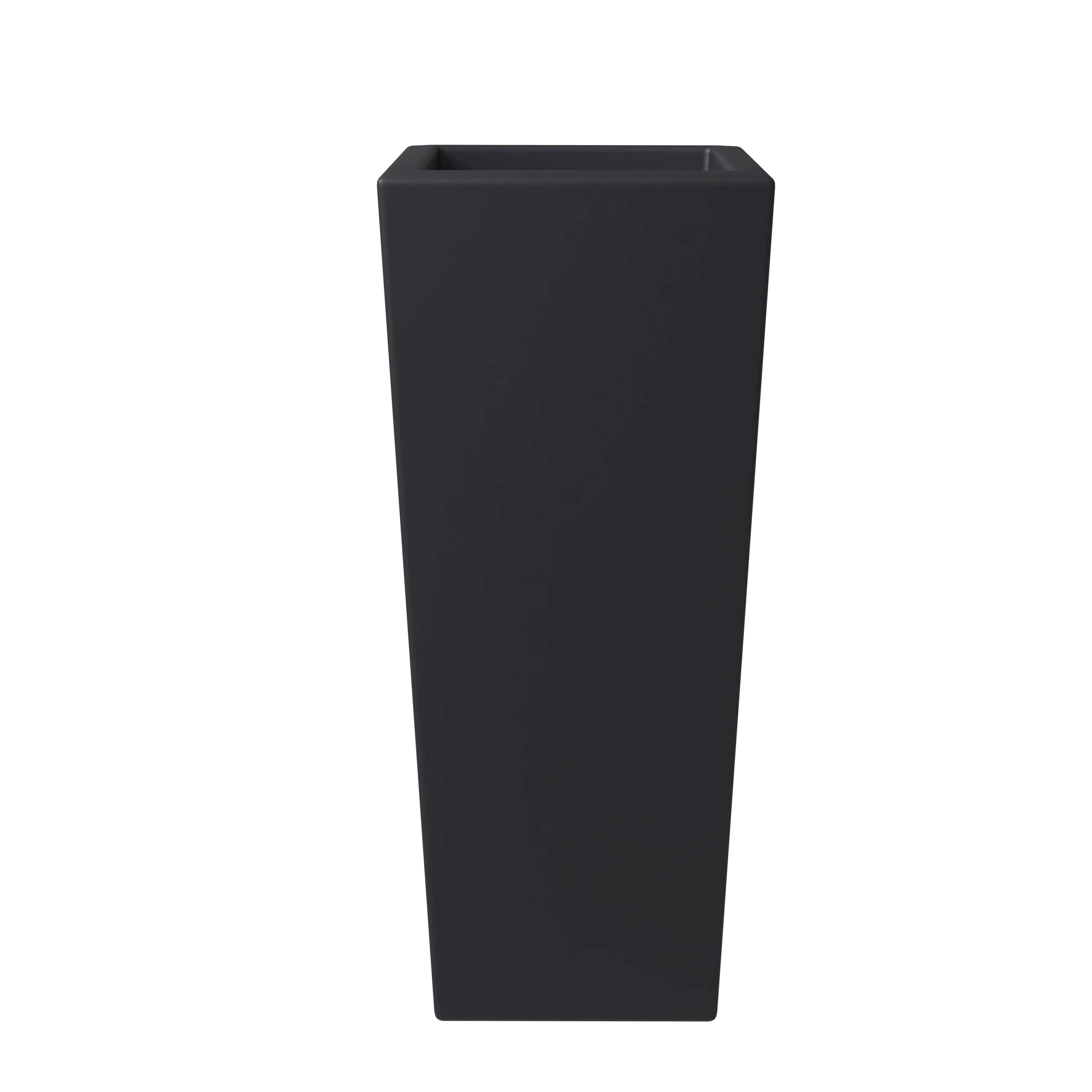 Orna Series Poly Stone Planter 13.8 Dia 29.4 High in Black