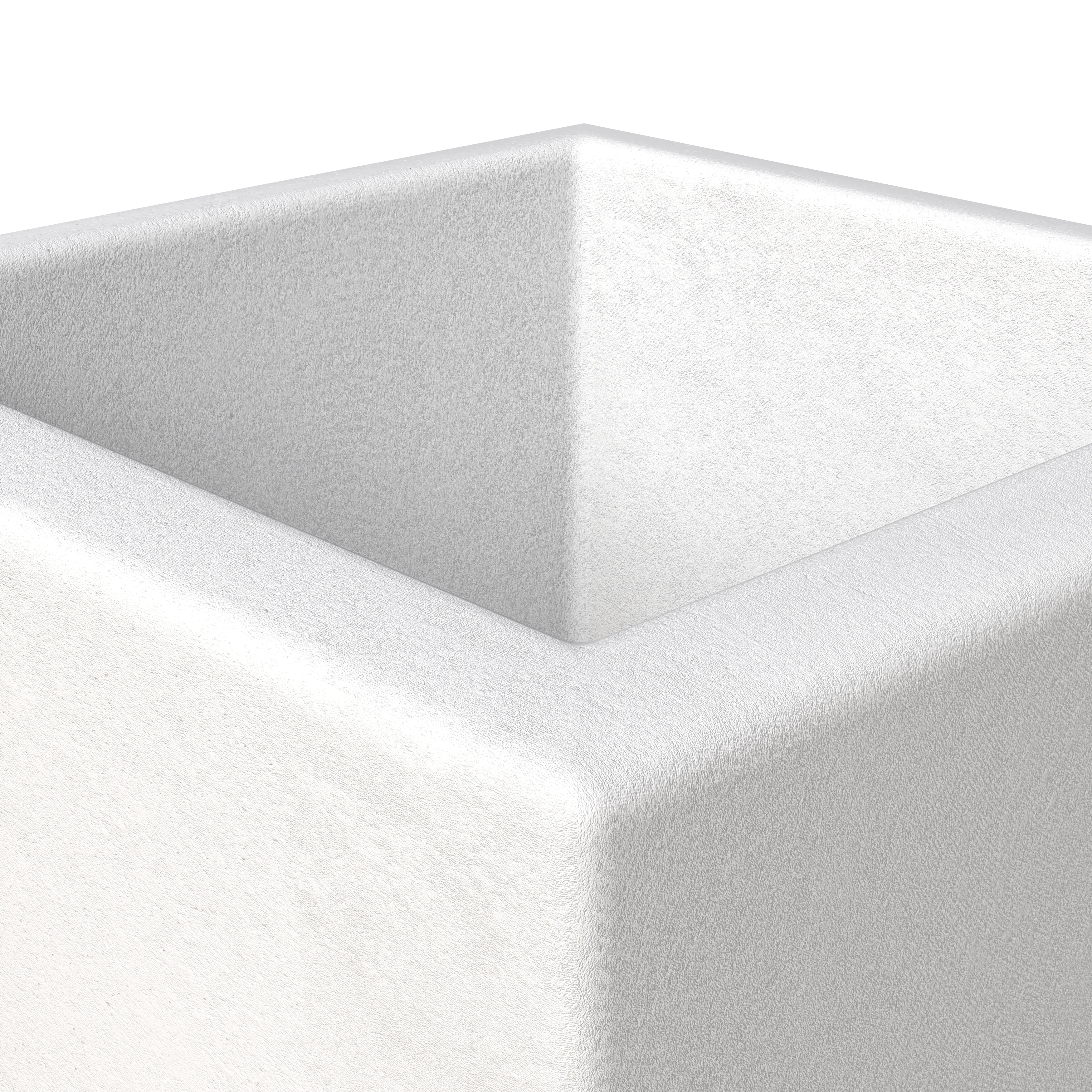Orna Series Poly Stone Planter 17.7 Dia 36.2 High in White