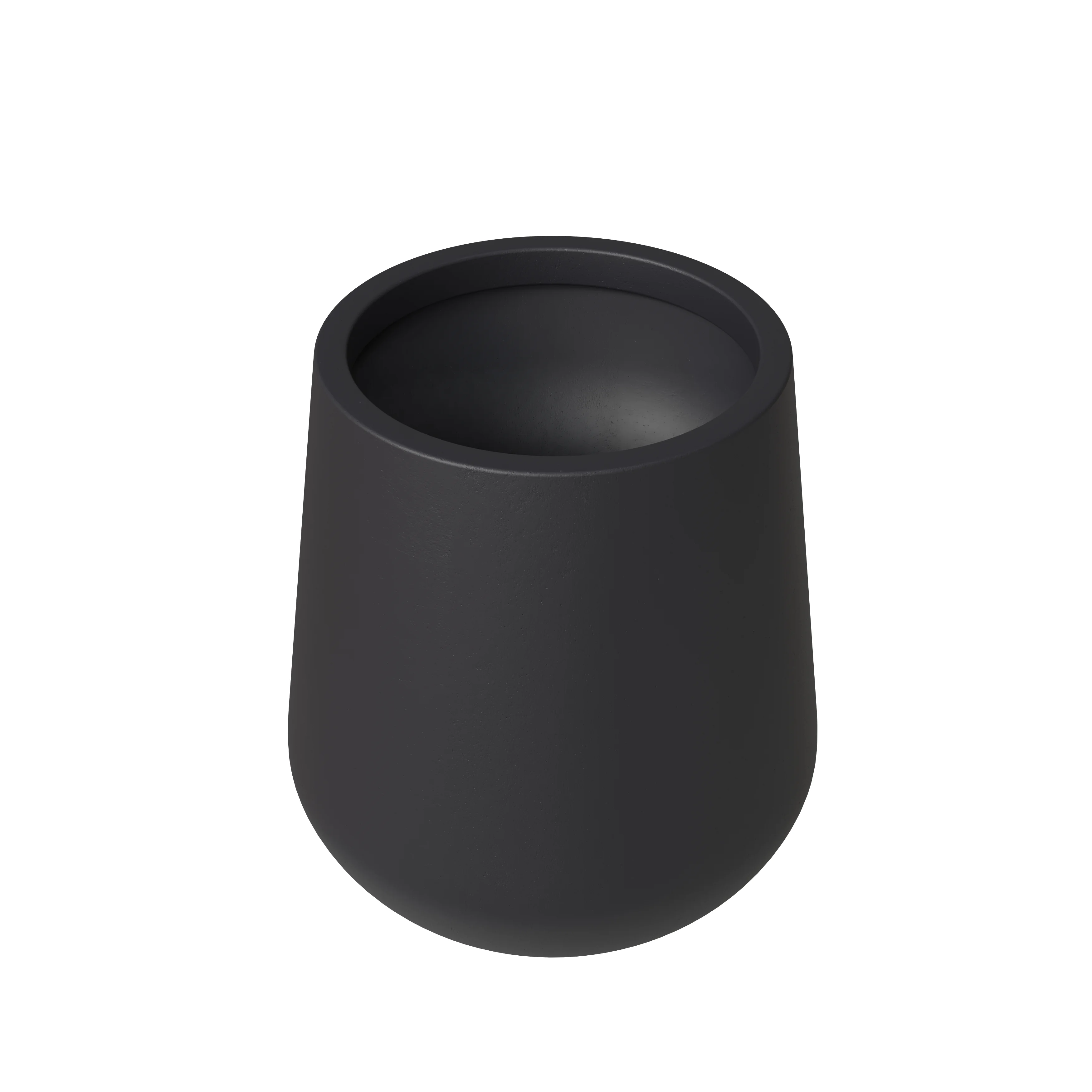 Orchid Seires Poly Stone Planter in Black 7.1 Dia 7.9 High