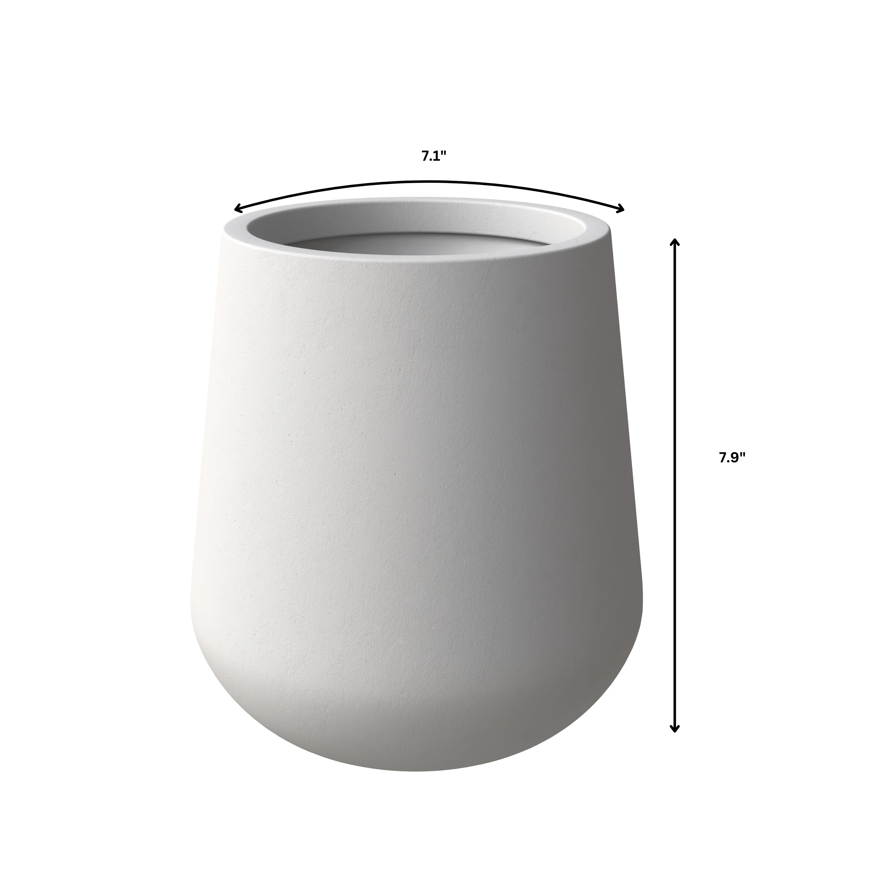 Orchid Seires Poly Stone Planter in White 7.1 Dia 7.9 High