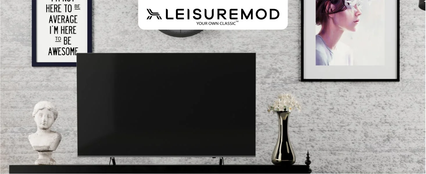 Orford Mid-Century Modern TV Stand with MDF Shelves and Powder Coated Iron Legs in Ebony