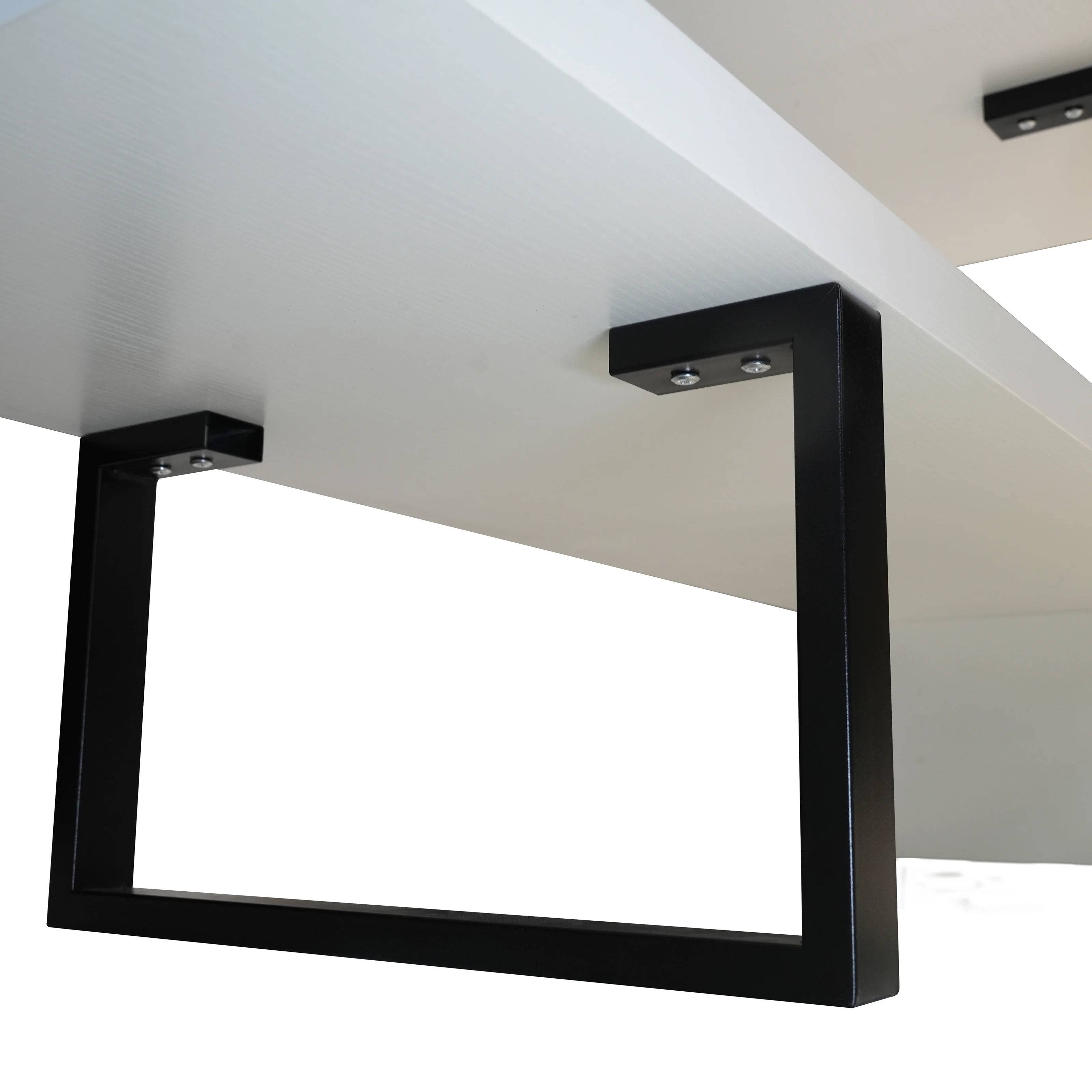 Orford Mid-Century Modern TV Stand with MDF Shelves and Powder Coated Iron Legs in White