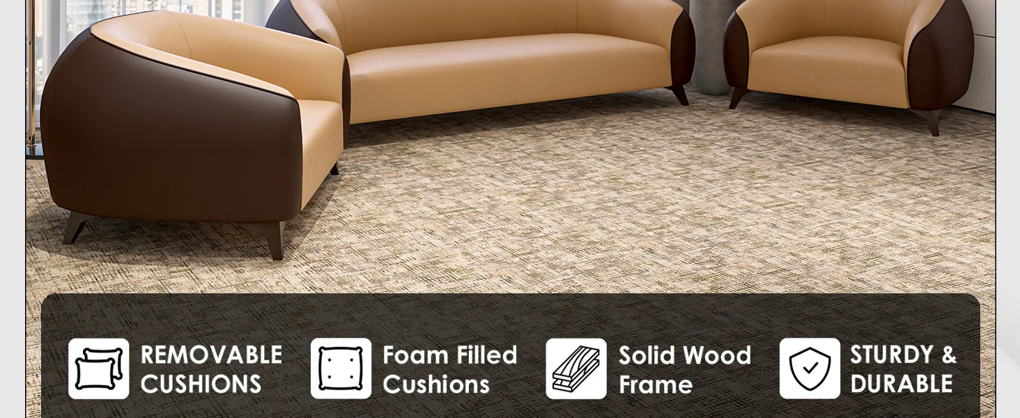 Opula Collection Sofa Set, 2 Single Seaters, and 3 seater In Brown