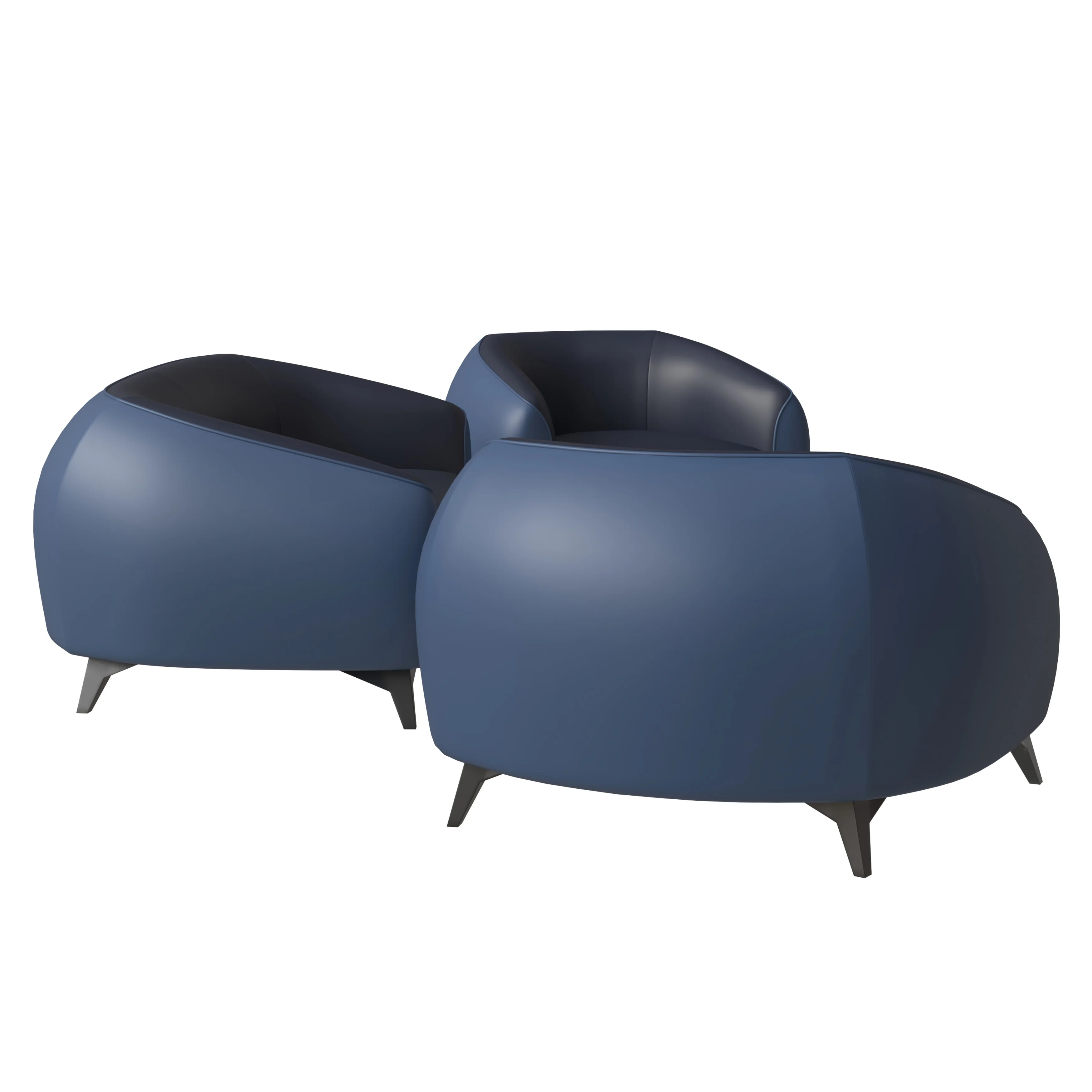 Opula Collection Sofa Set, 2 Single Seaters, and 3 seater In Blue