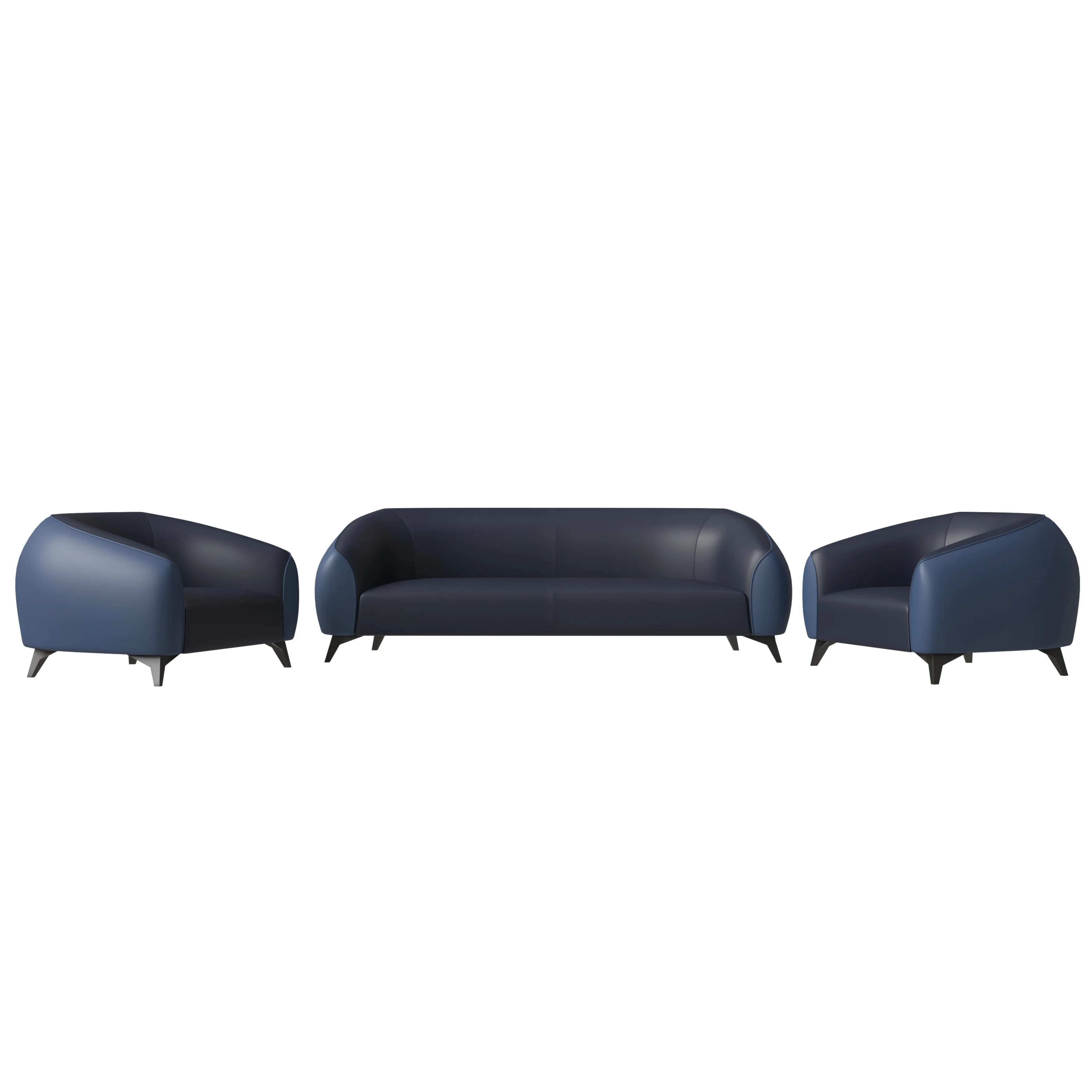 Opula Collection Sofa Set, 2 Single Seaters, and 3 seater In Blue