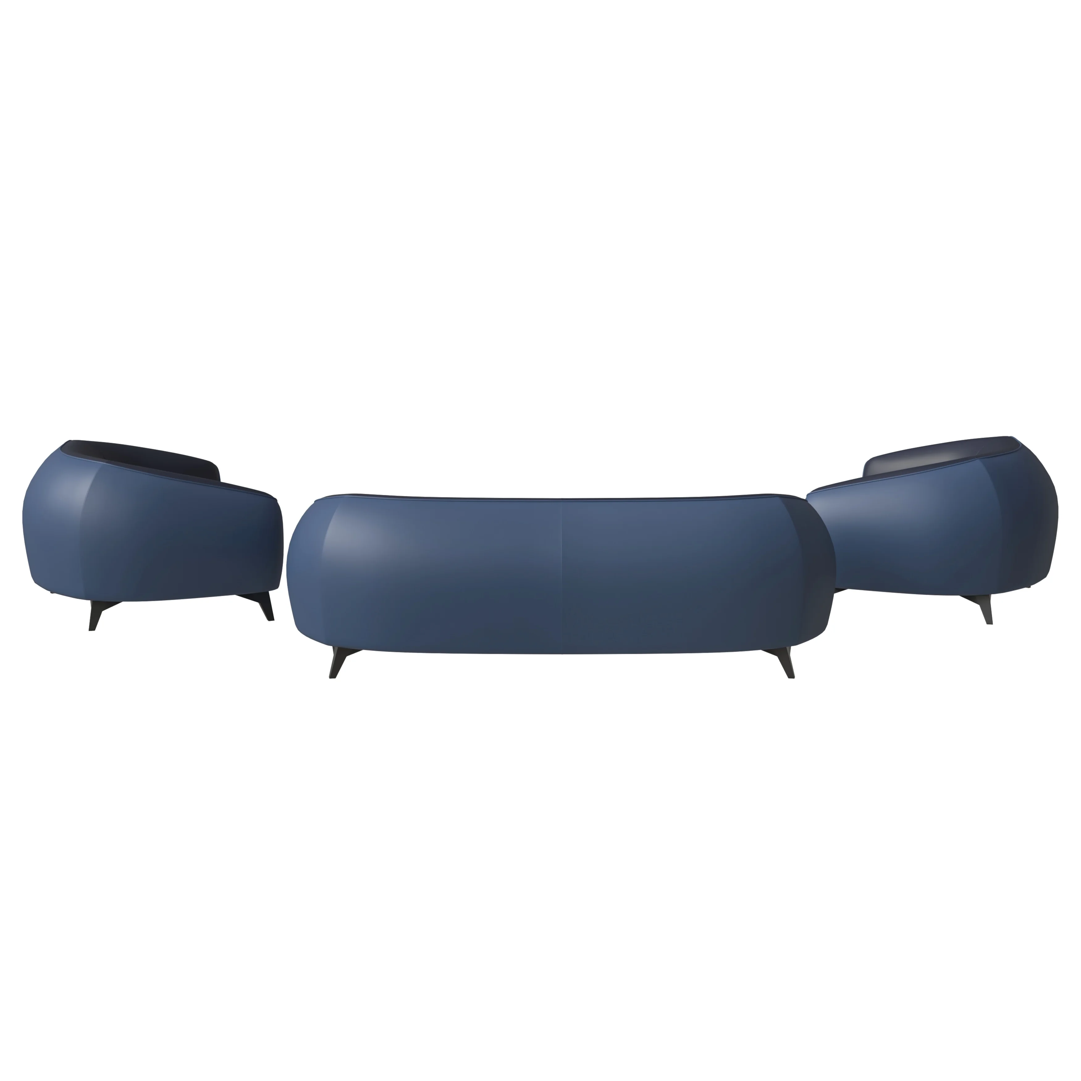 Opula Collection Sofa Set, 2 Single Seaters, and 3 seater In Blue