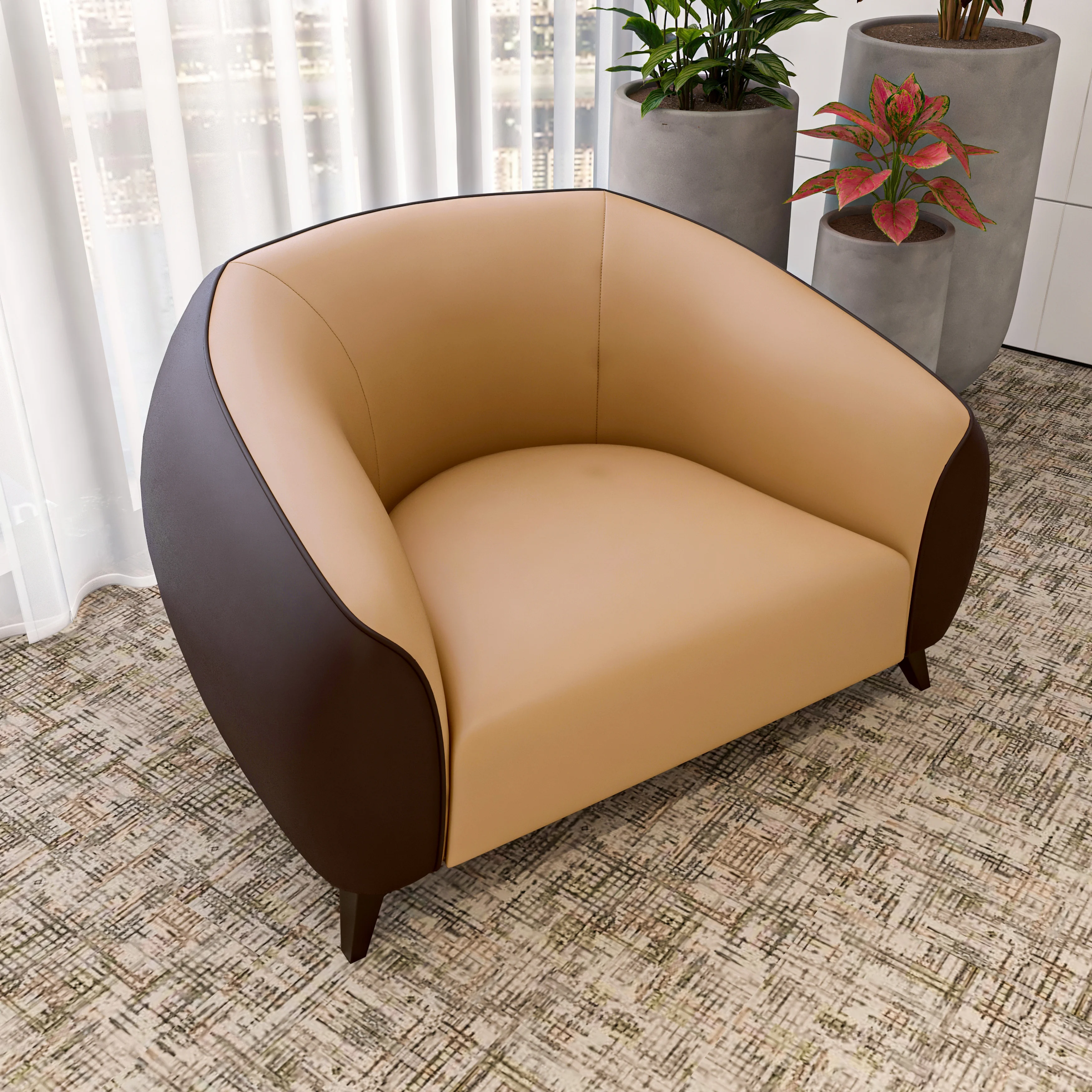 Opula Collection Single Seater Sofa In Brown