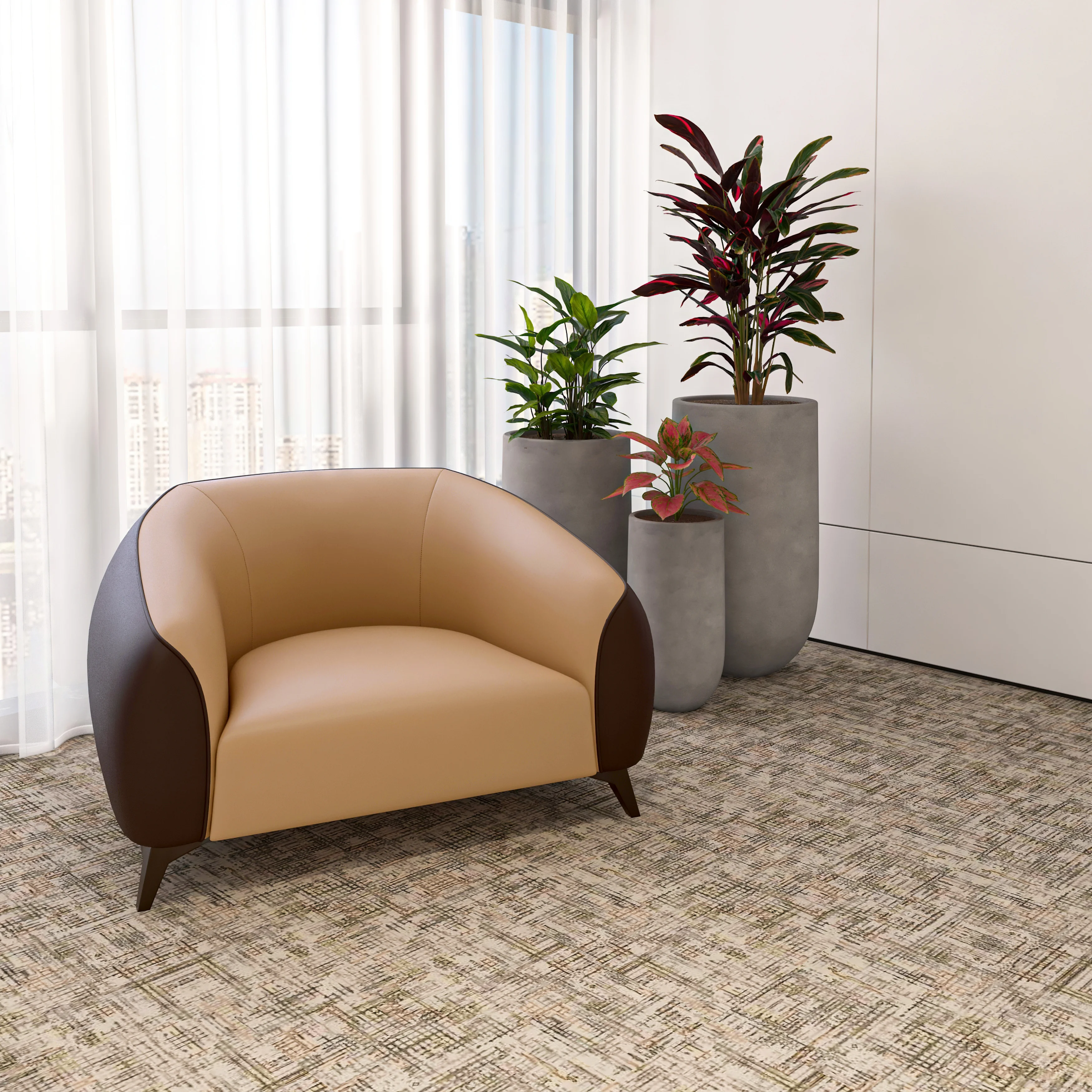 Opula Collection Single Seater Sofa In Brown