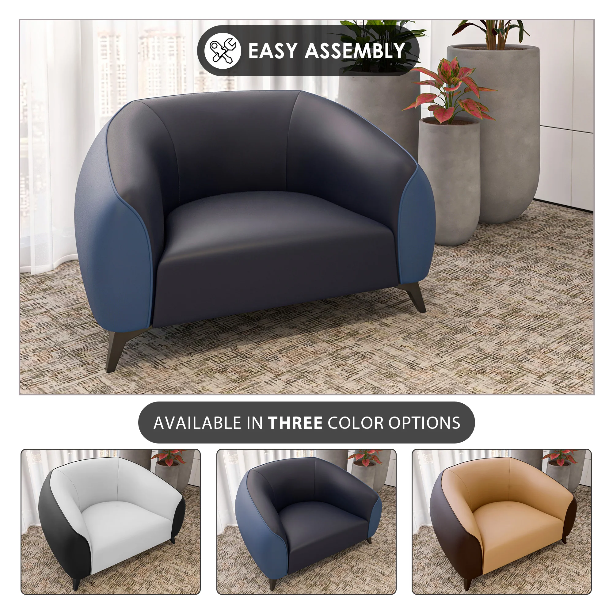 Opula Collection Single Seater Sofa In Blue