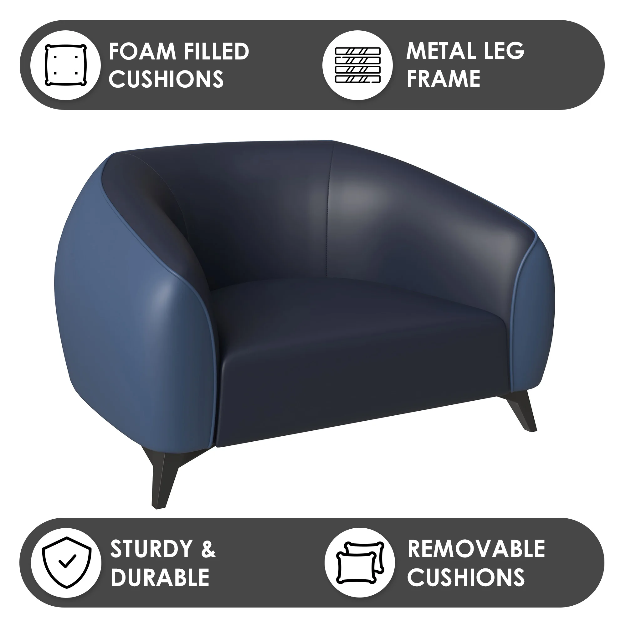 Opula Collection Single Seater Sofa In Blue