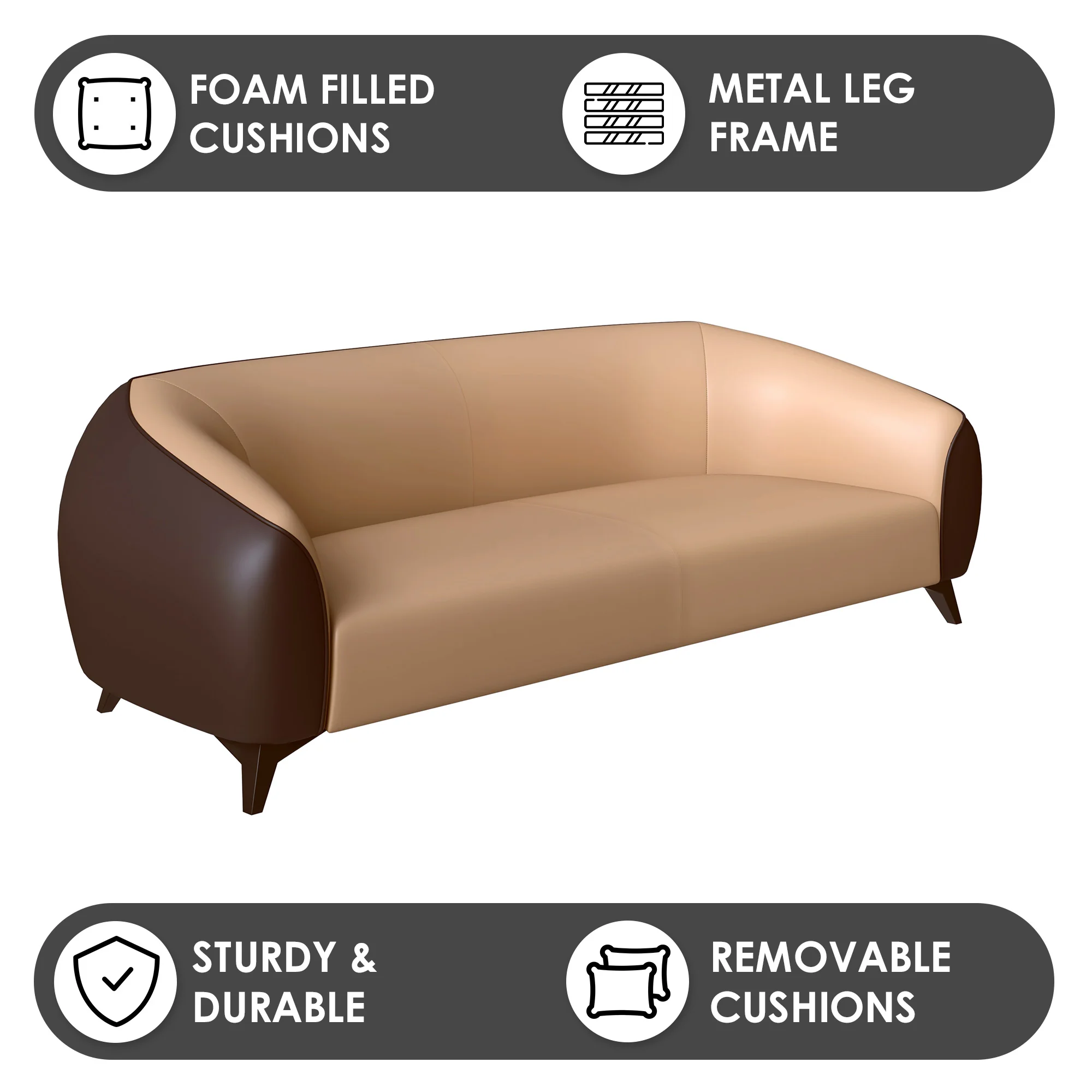 Opula Collection Three Seater Sofa In Brown